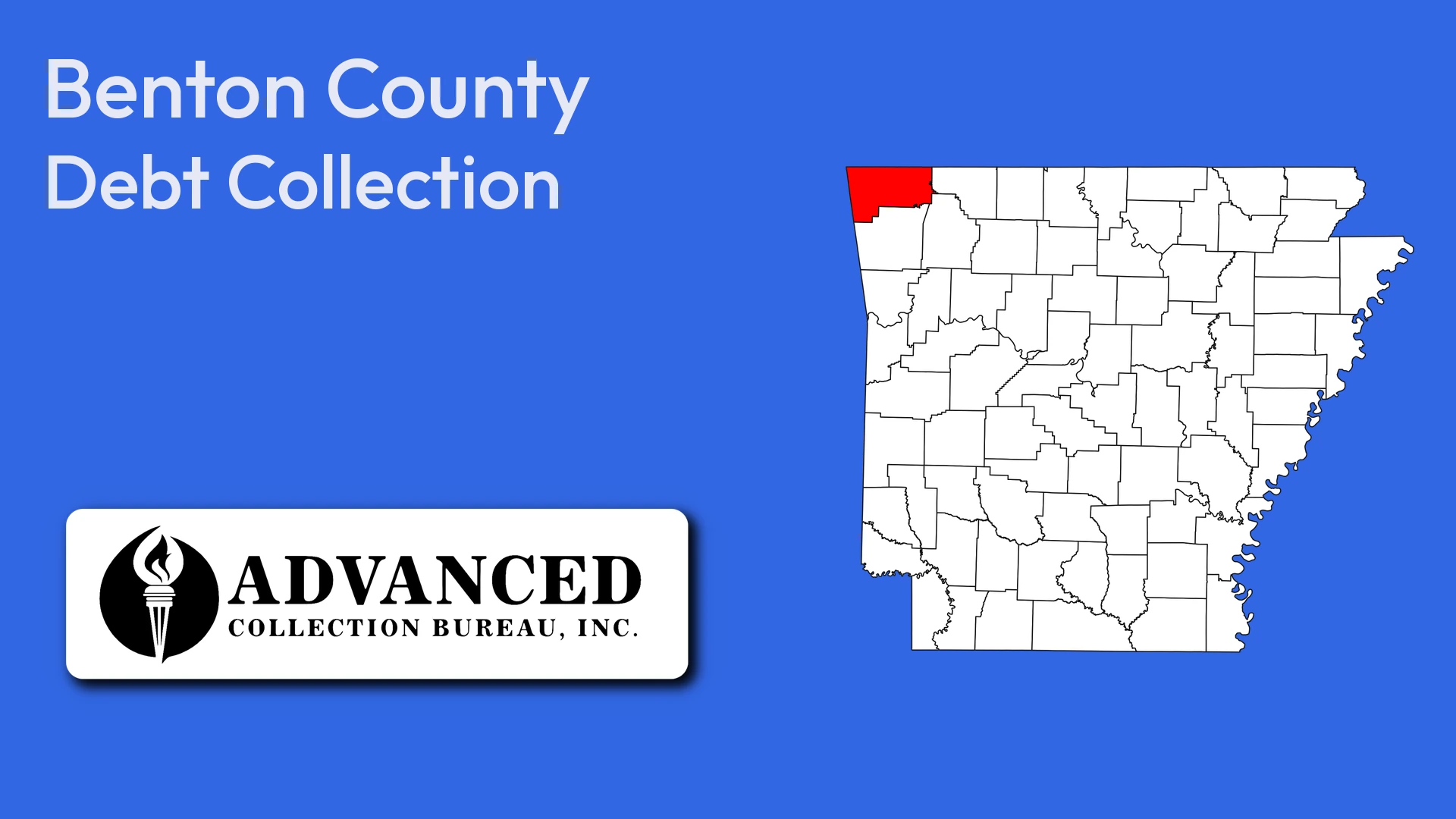 Map of Arkansas highlighting Benton County