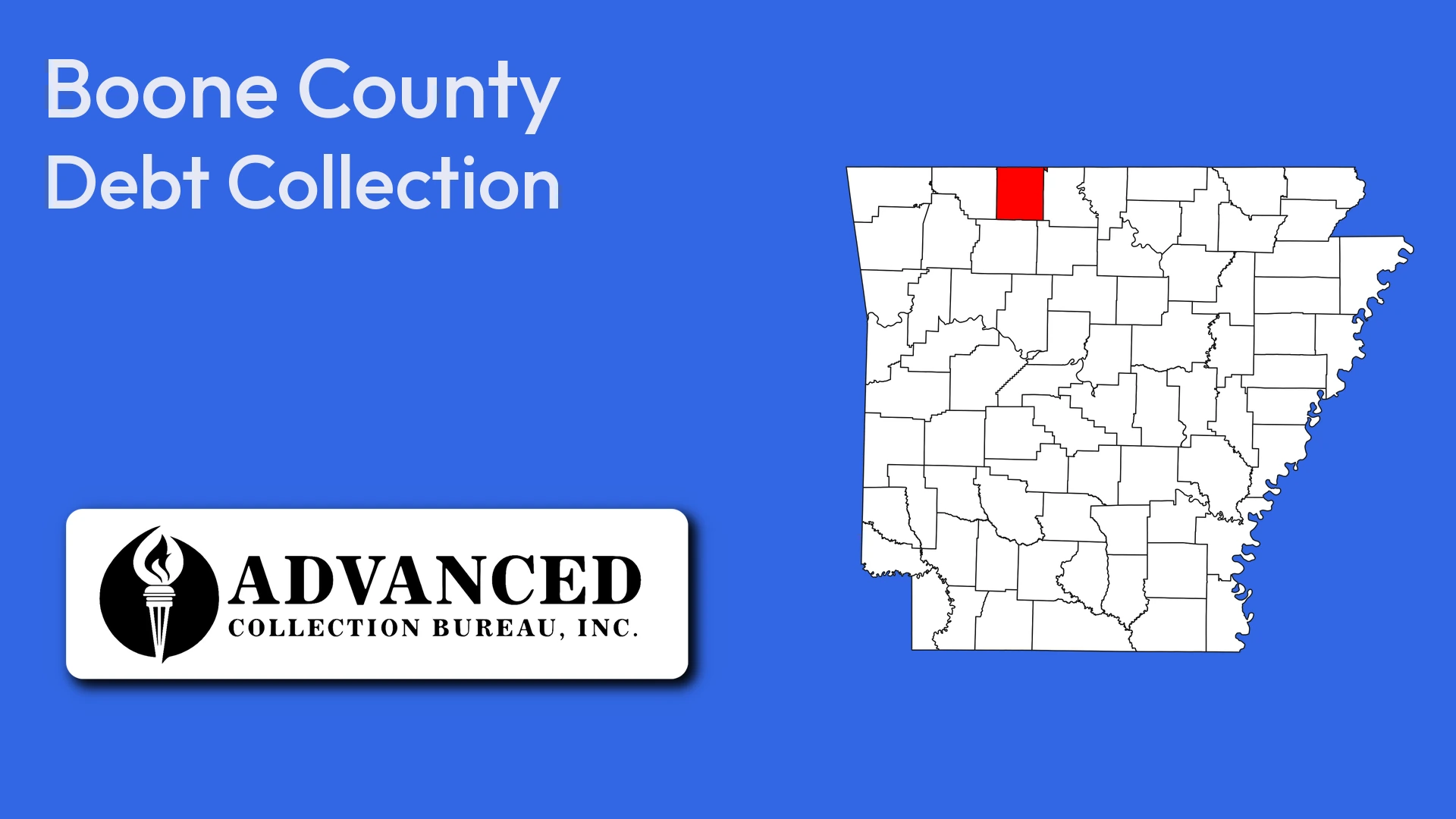 Map of Arkansas highlighting Boone County