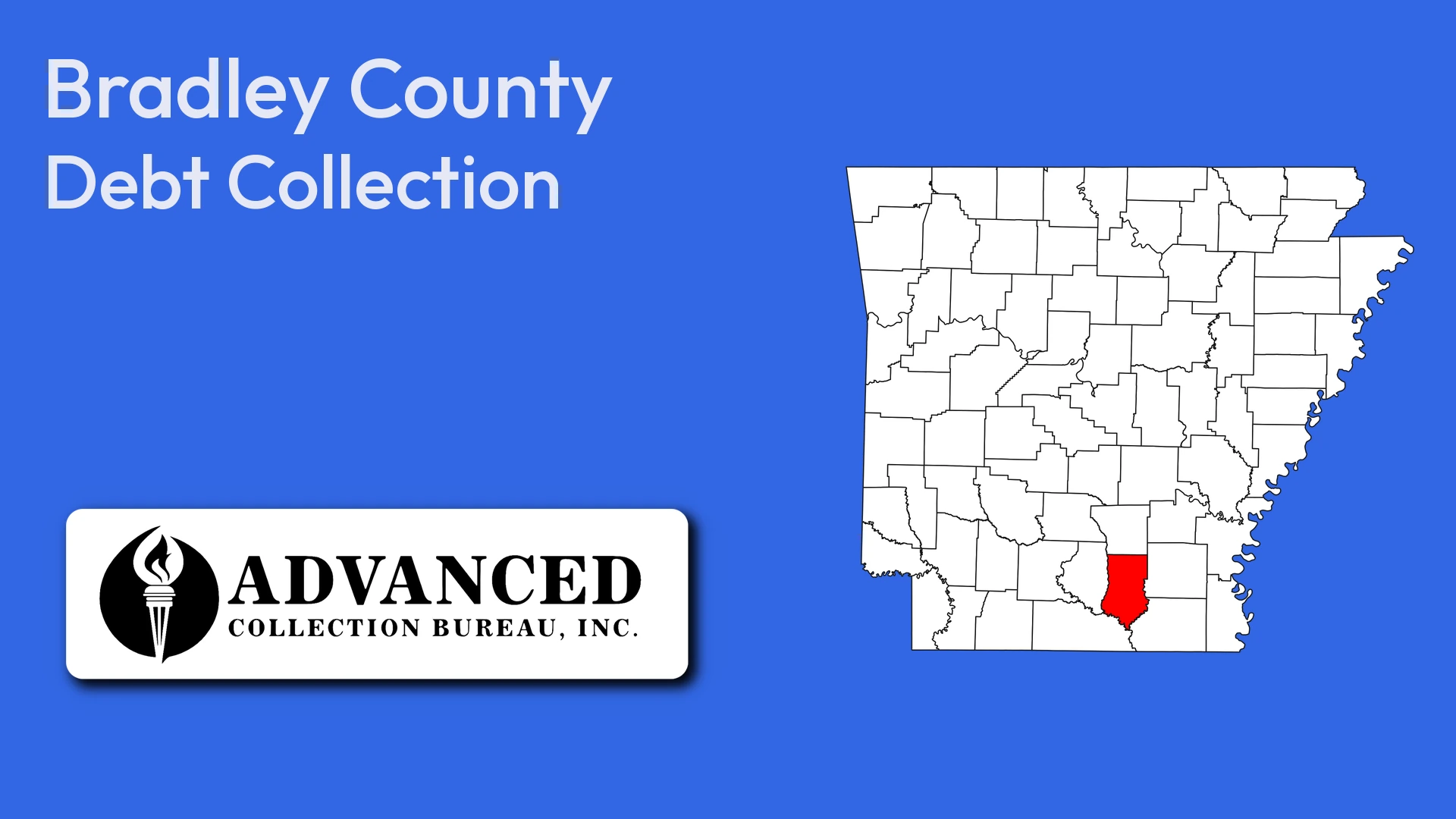 Map of Arkansas highlighting Bradley County