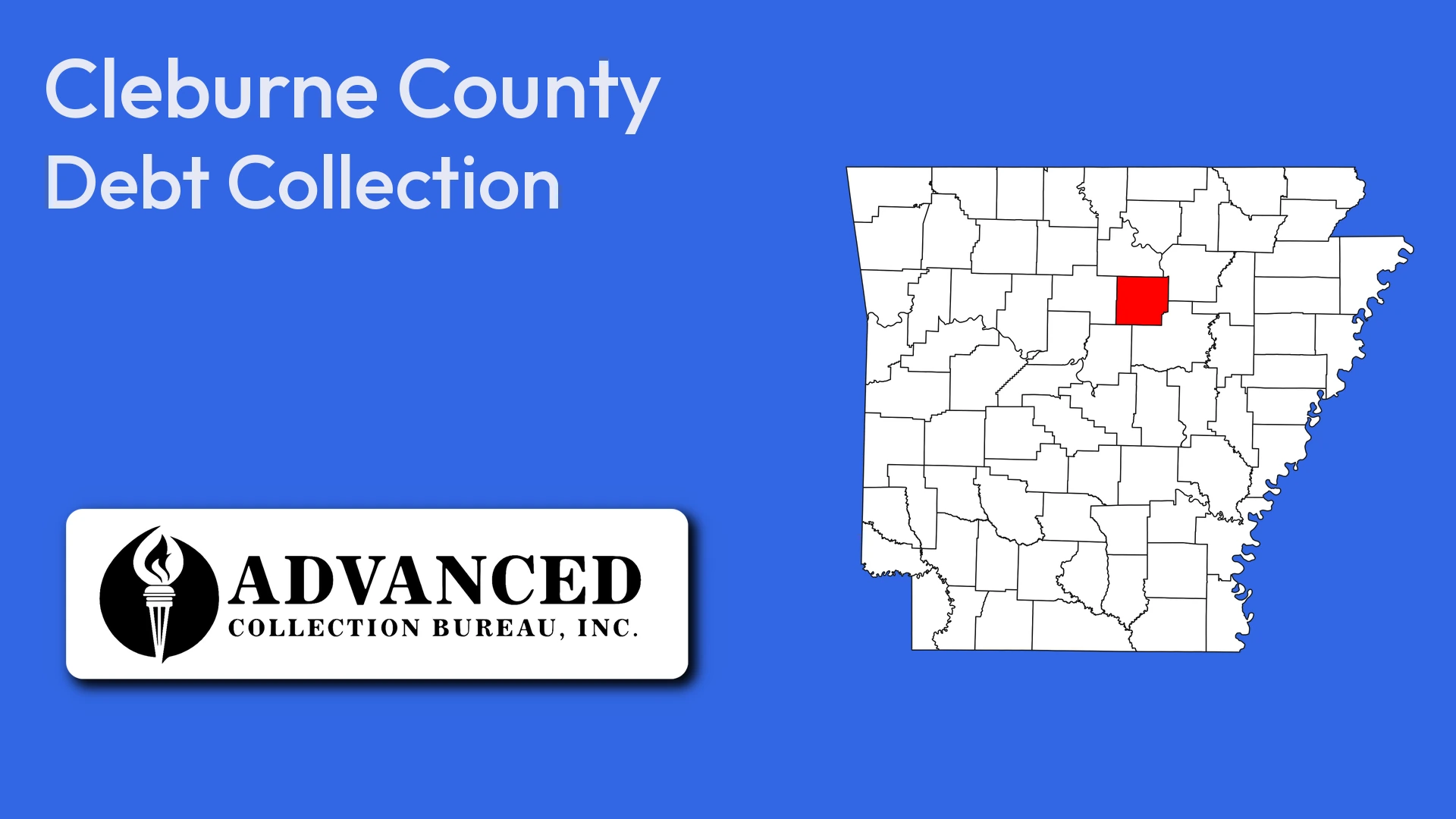 Map of Arkansas highlighting Cleburne County