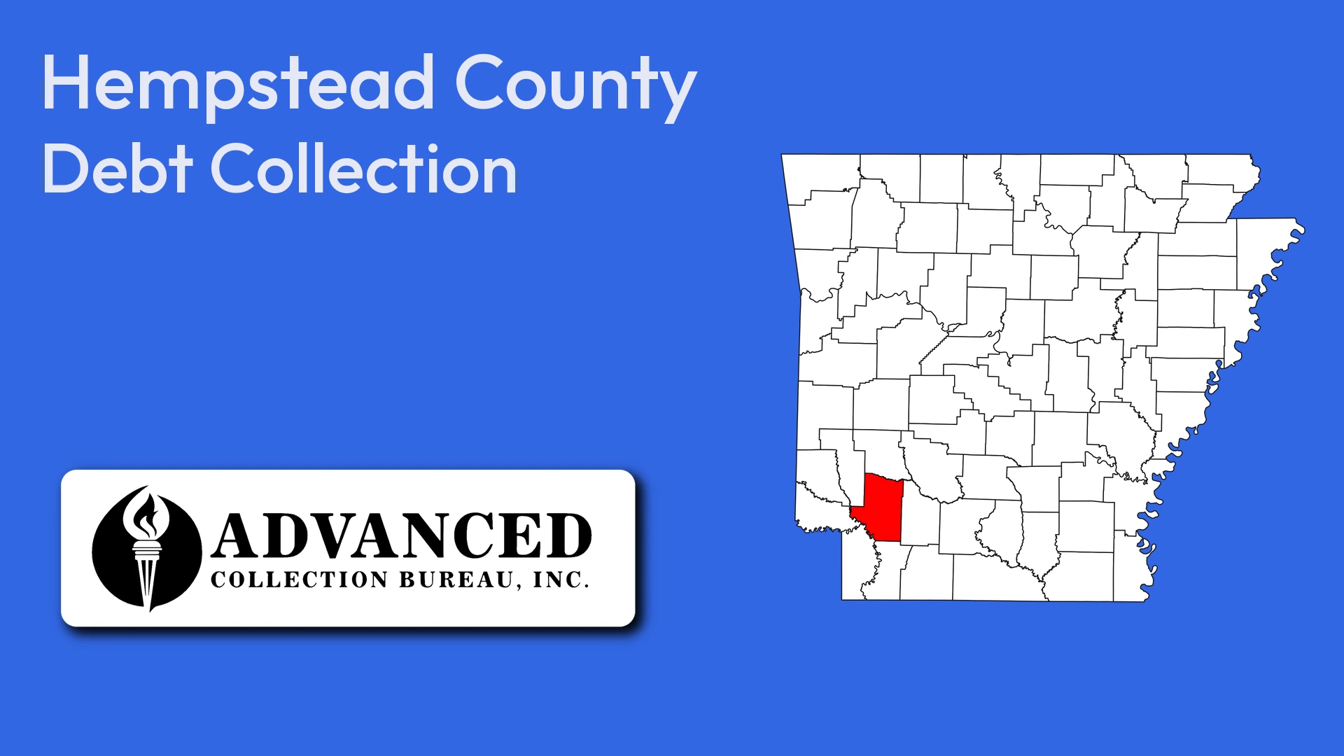 Map of Arkansas highlighting Hempstead County
