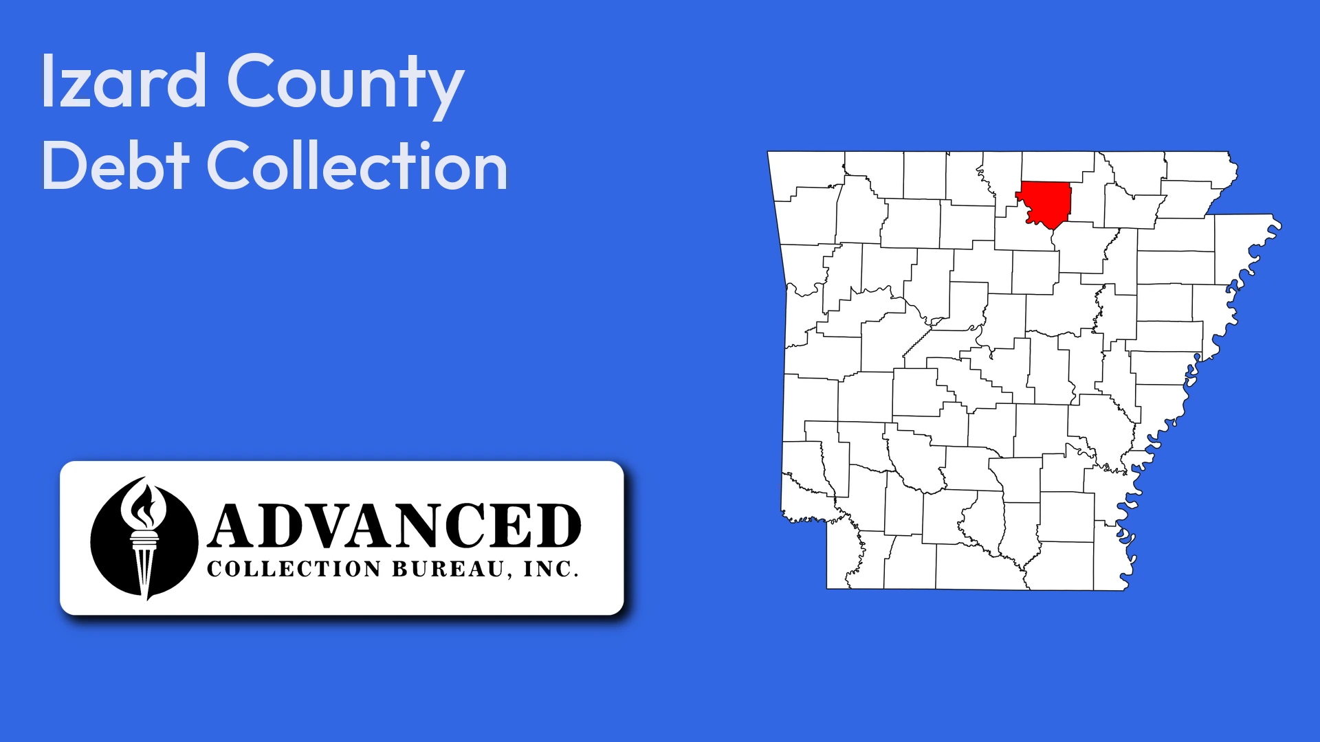 Map of Arkansas highlighting Izard County