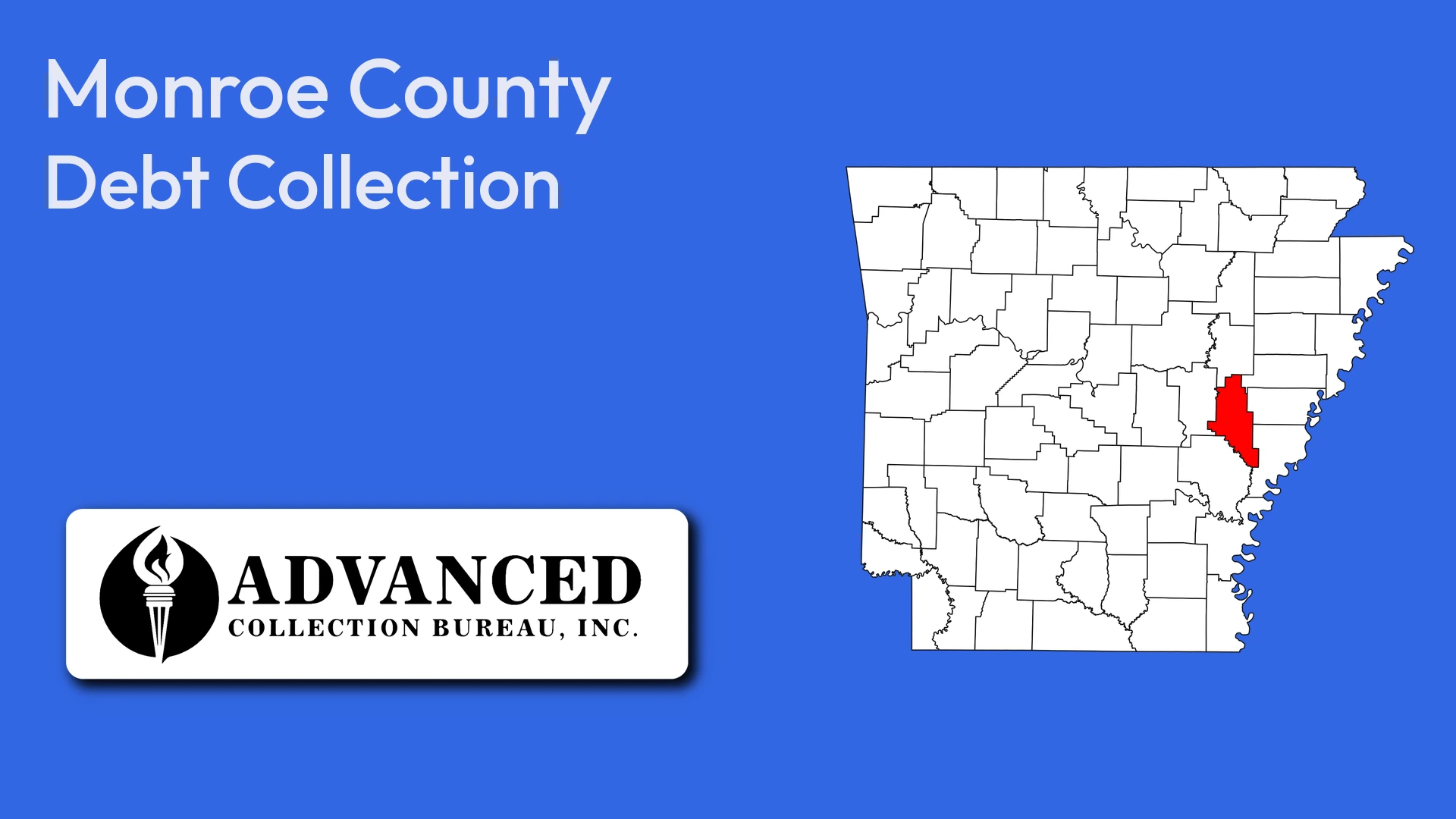 Map of Arkansas highlighting Monroe County