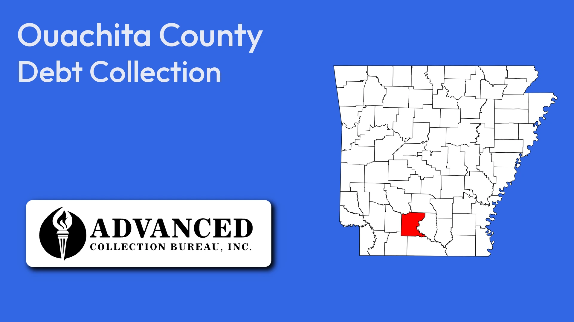 Map of Arkansas highlighting Ouachita County