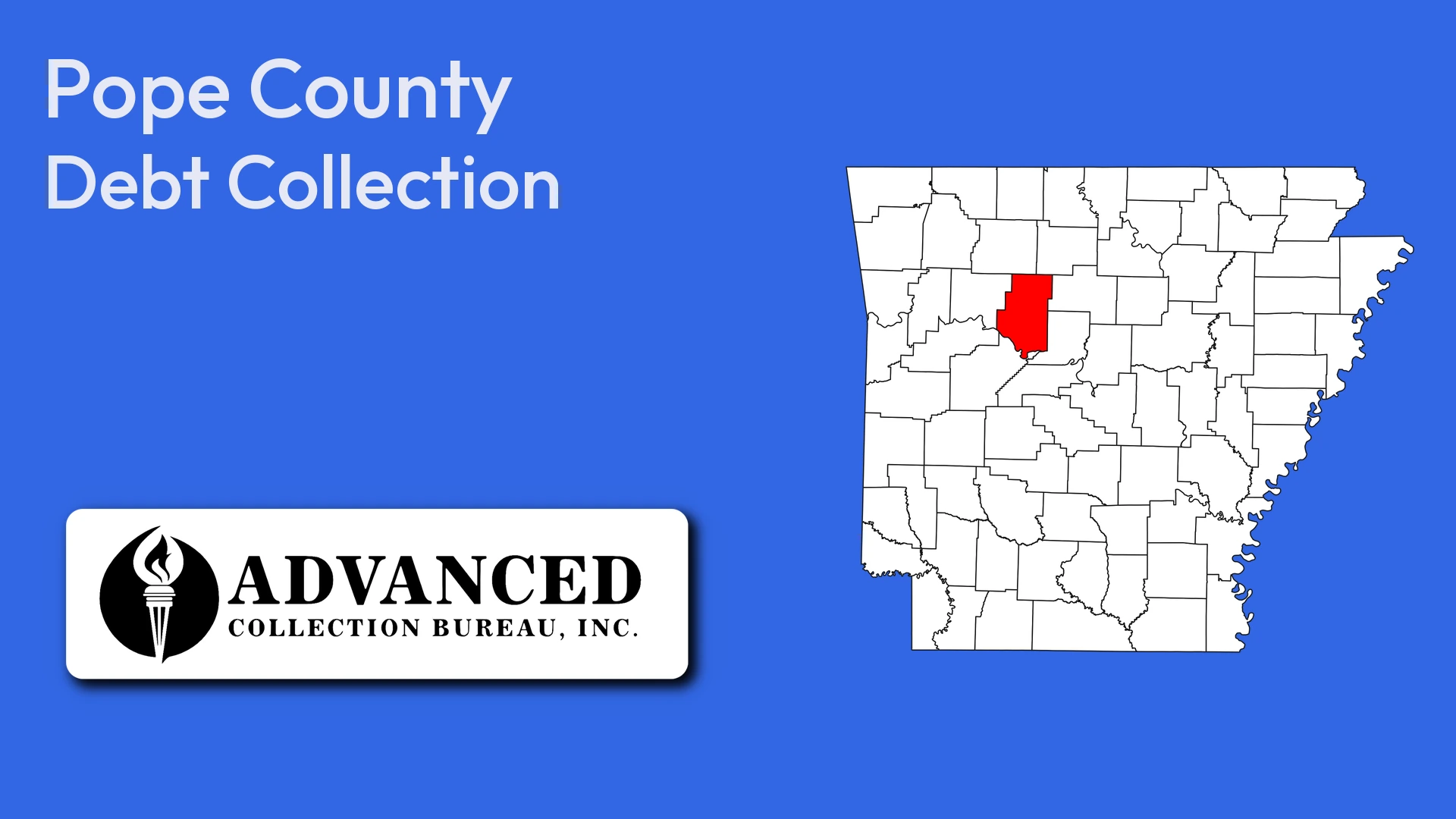 Map of Arkansas highlighting Pope County