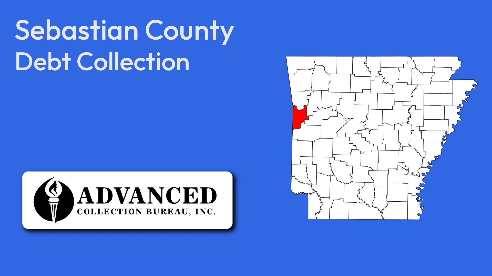 Map of Arkansas highlighting Sebastian County
