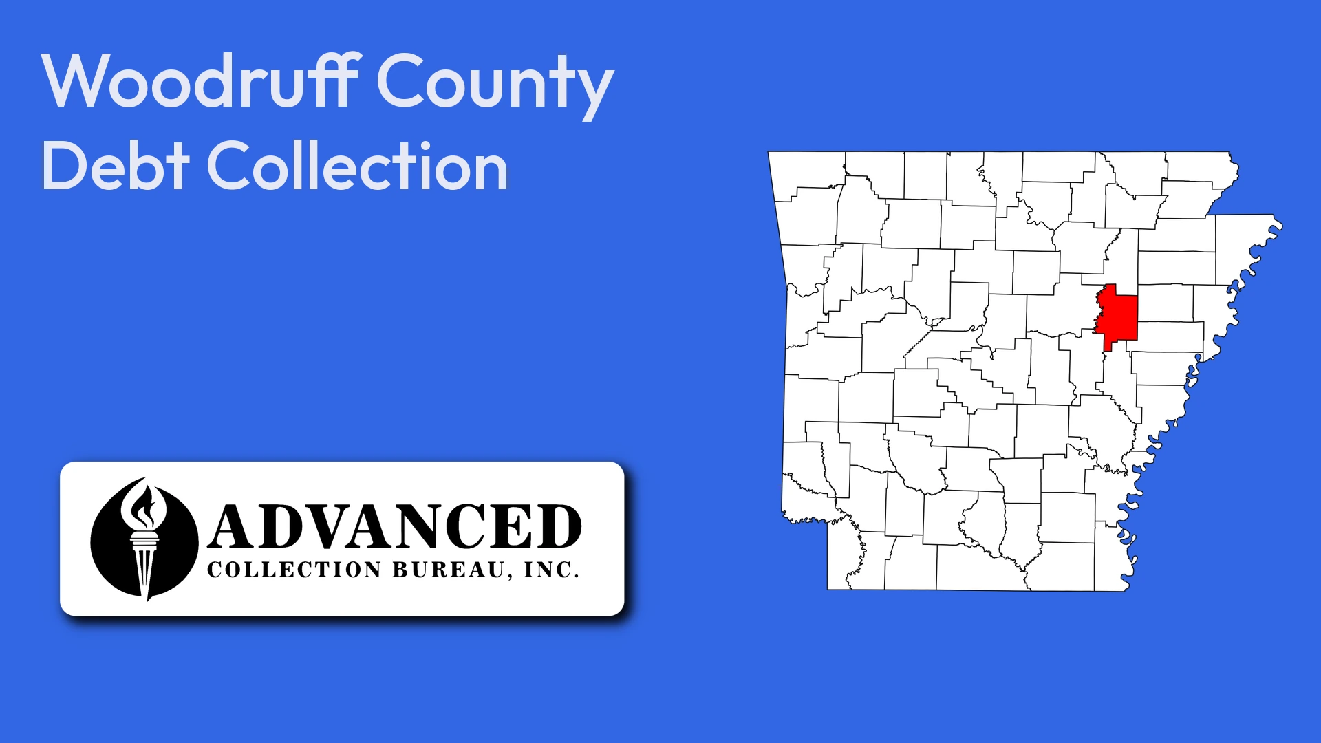 Map of Arkansas highlighting Woodruff County