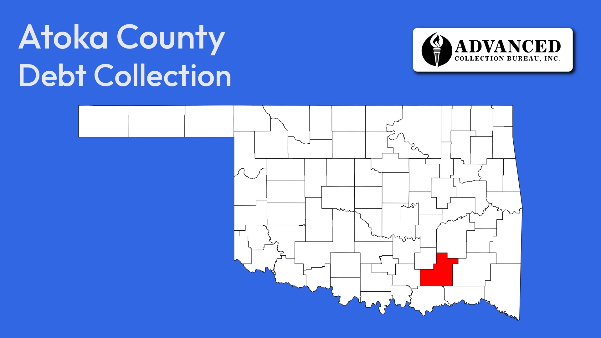 Map of Oklahoma highlighting Atoka County