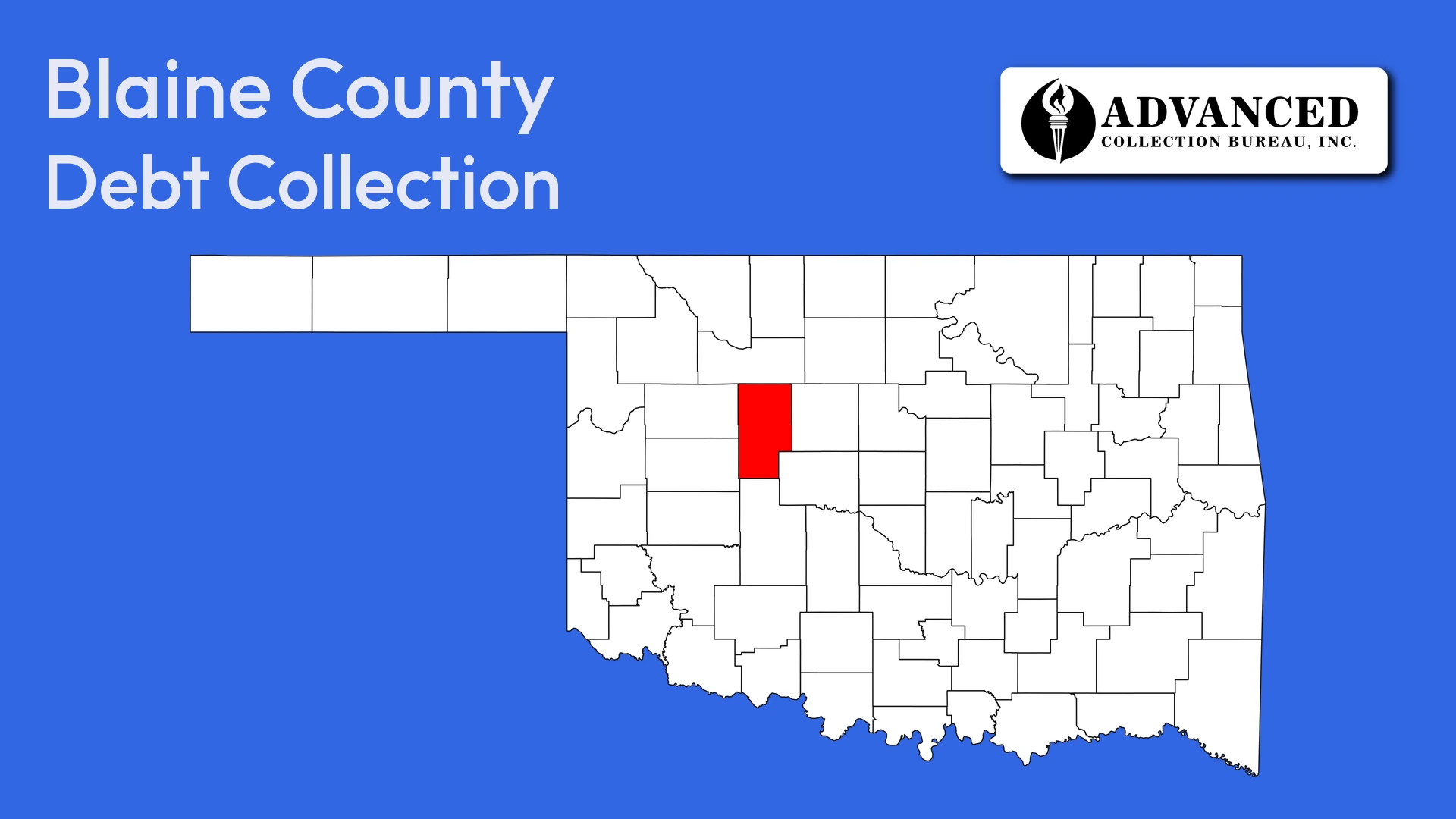 Map of Oklahoma highlighting Blaine County