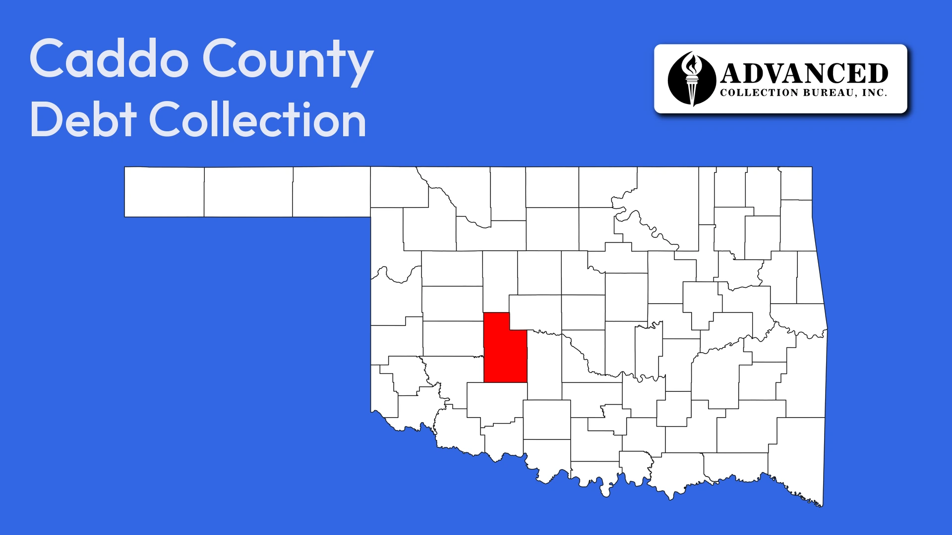 Map of Oklahoma highlighting Caddo County
