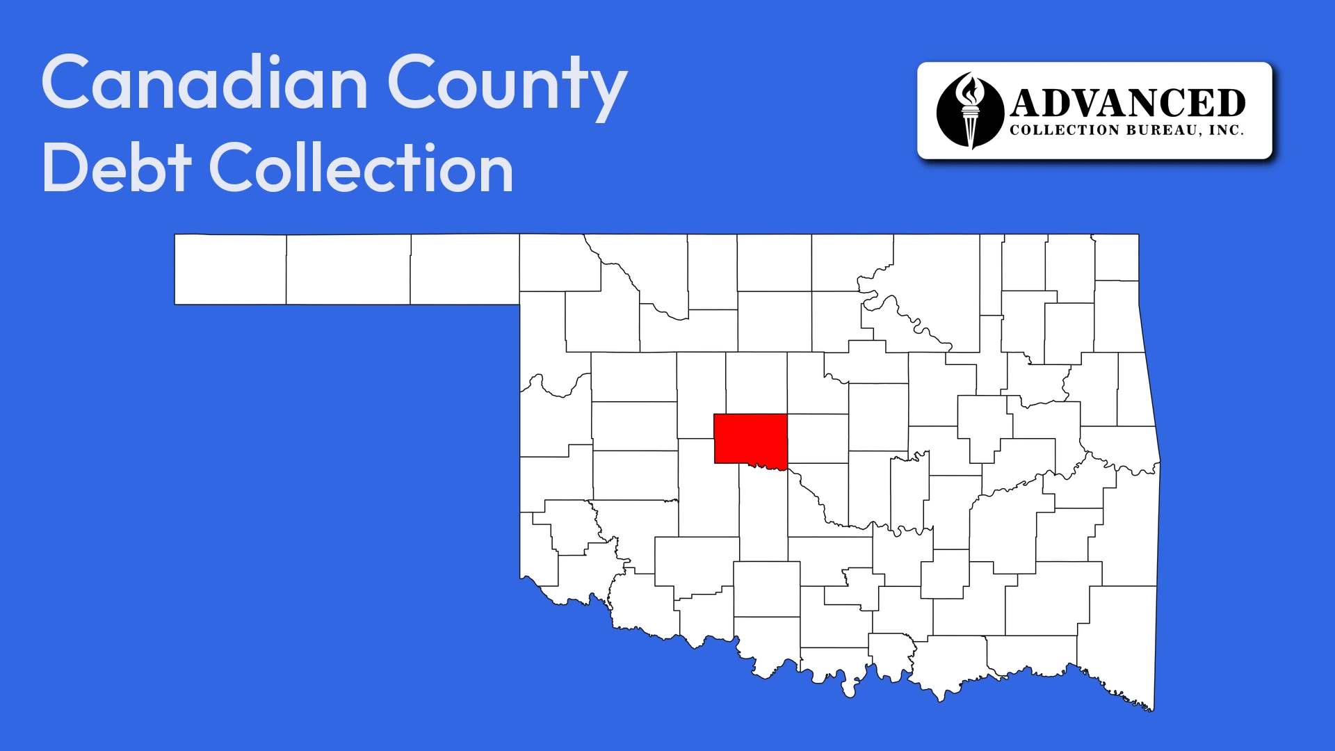 Map of Oklahoma highlighting Canadian County