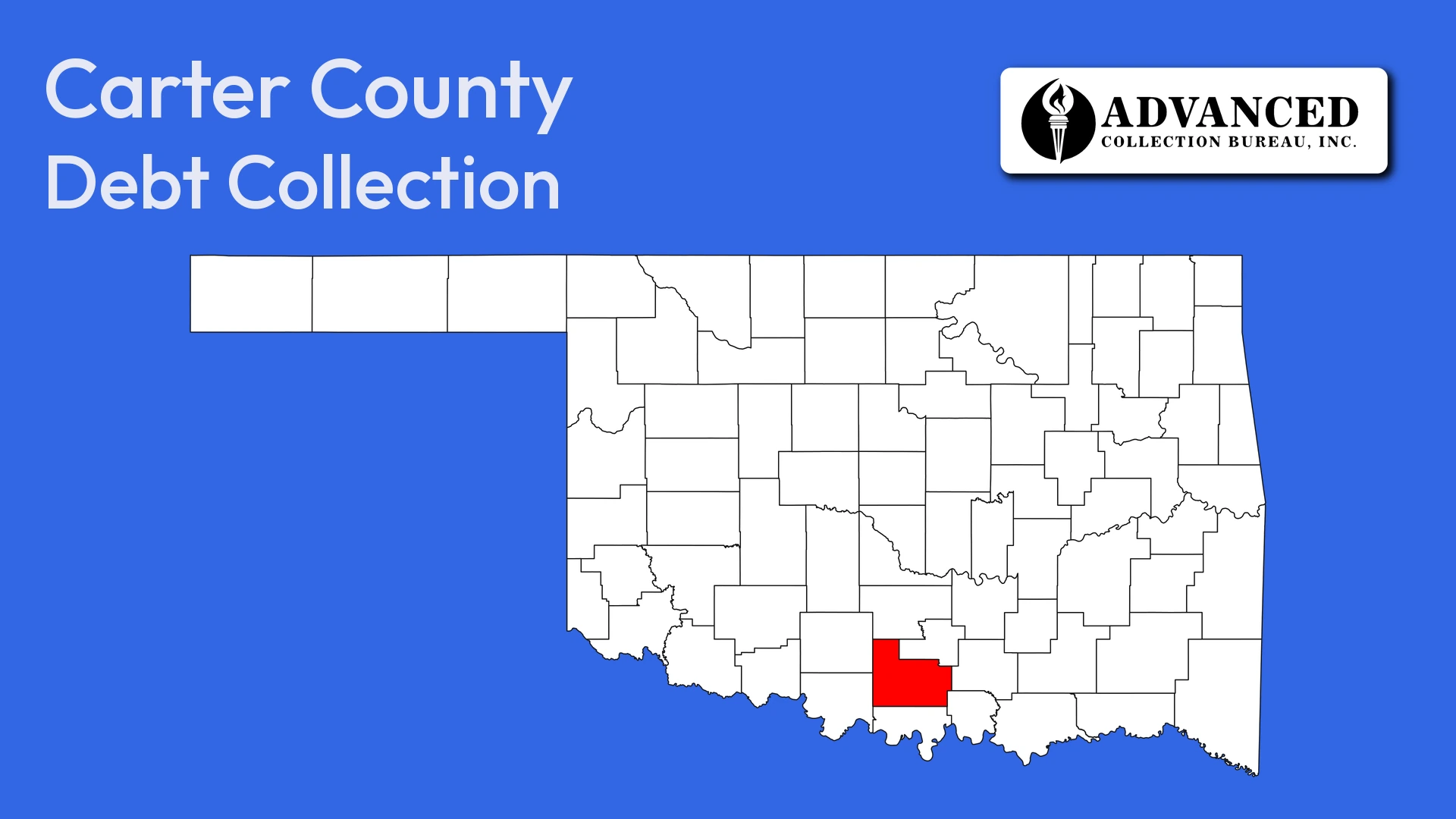 Map of Oklahoma highlighting Carter County