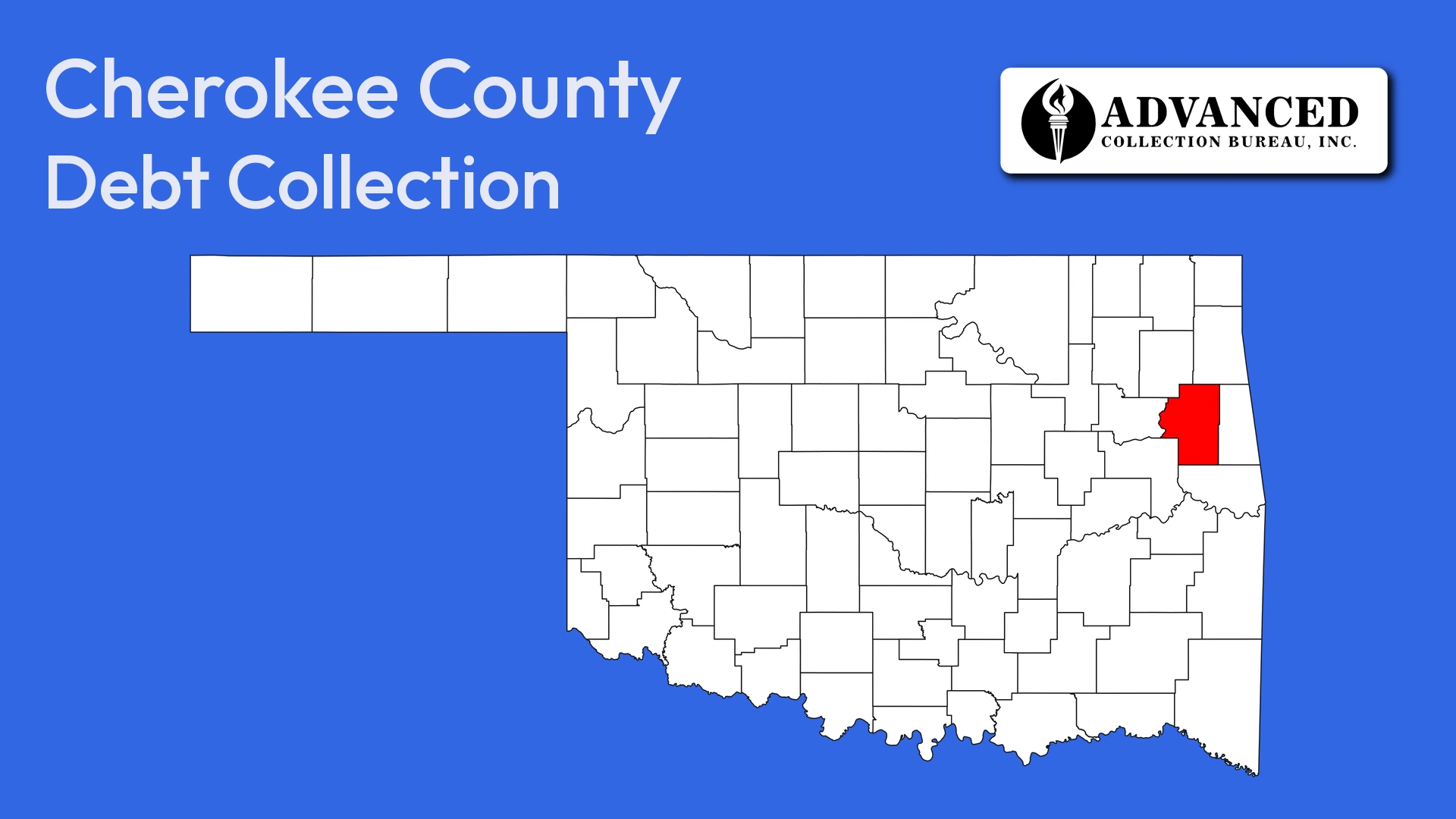 Map of Oklahoma highlighting Cherokee County