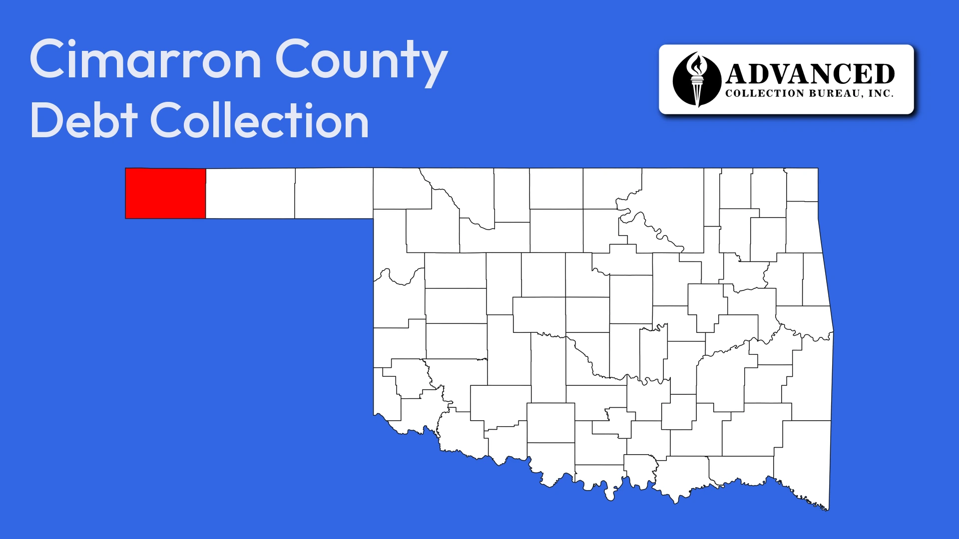 Map of Oklahoma highlighting Cimarron County