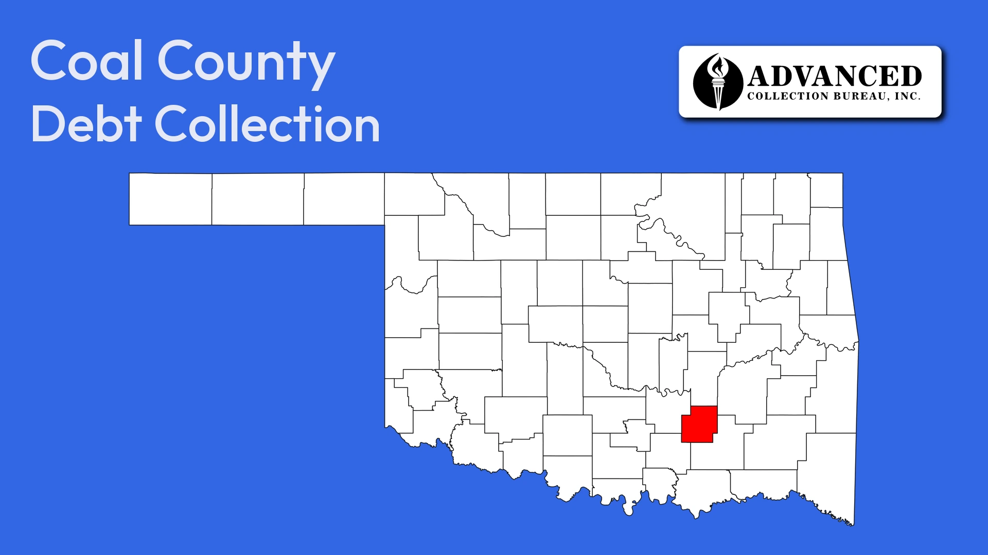 Map of Oklahoma highlighting Coal County