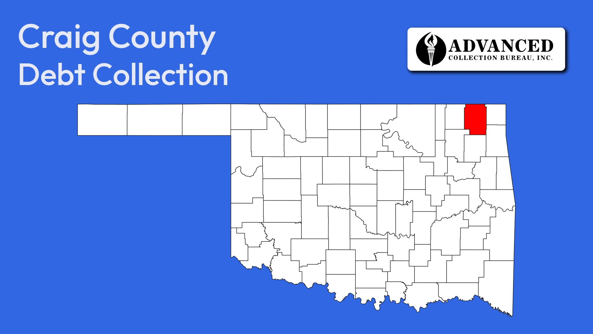 Map of Oklahoma highlighting Craig County