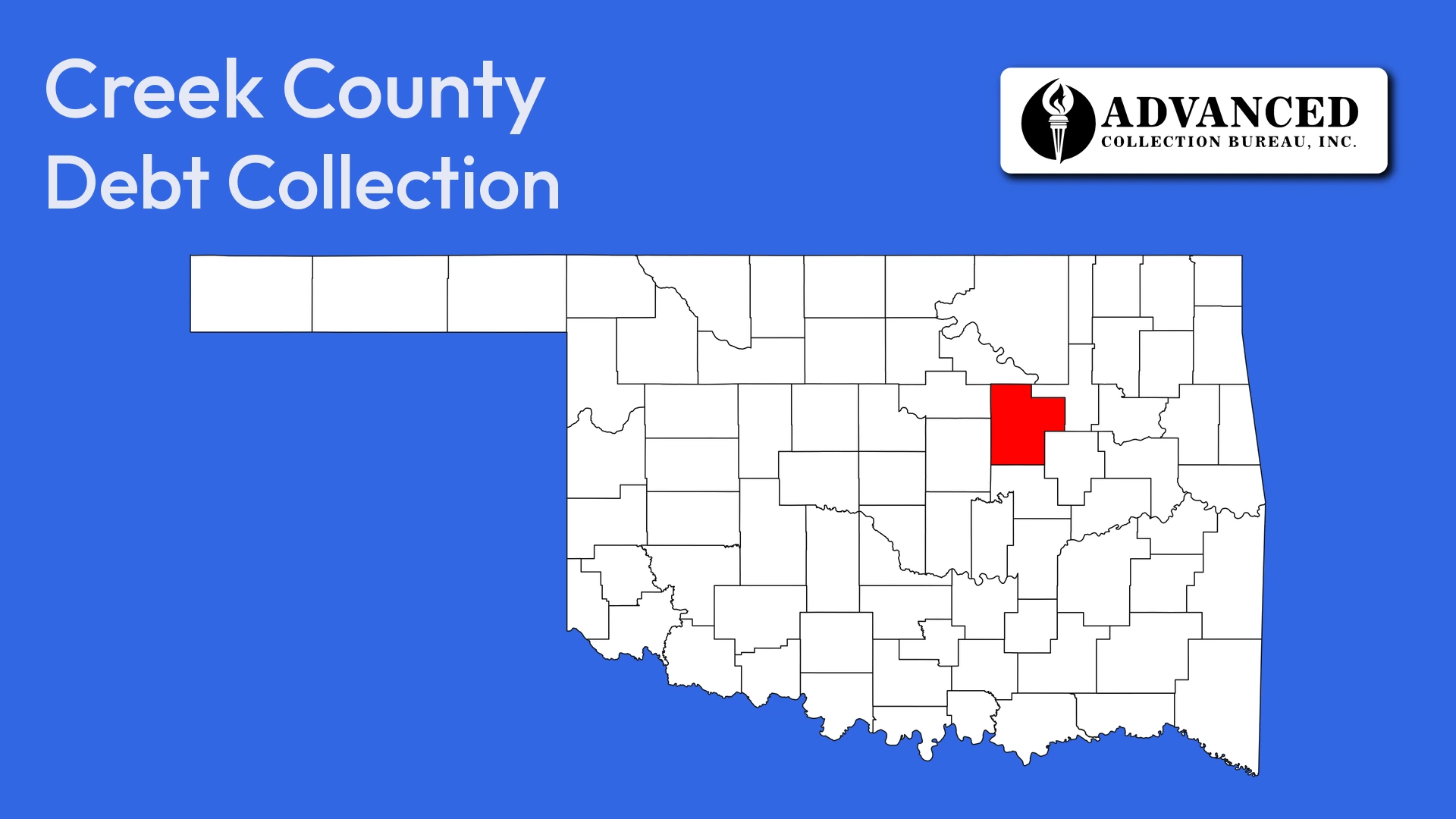 Map of Oklahoma highlighting Creek County