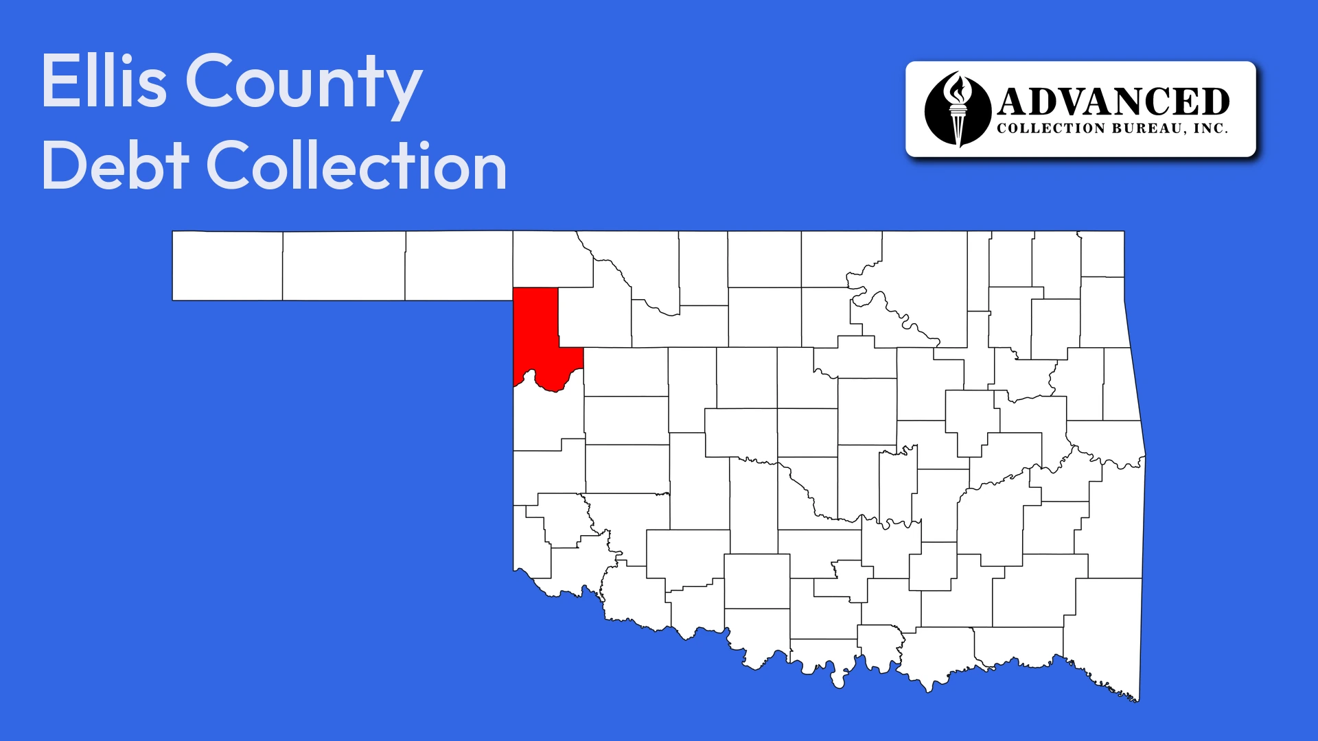 Map of Oklahoma highlighting Ellis County