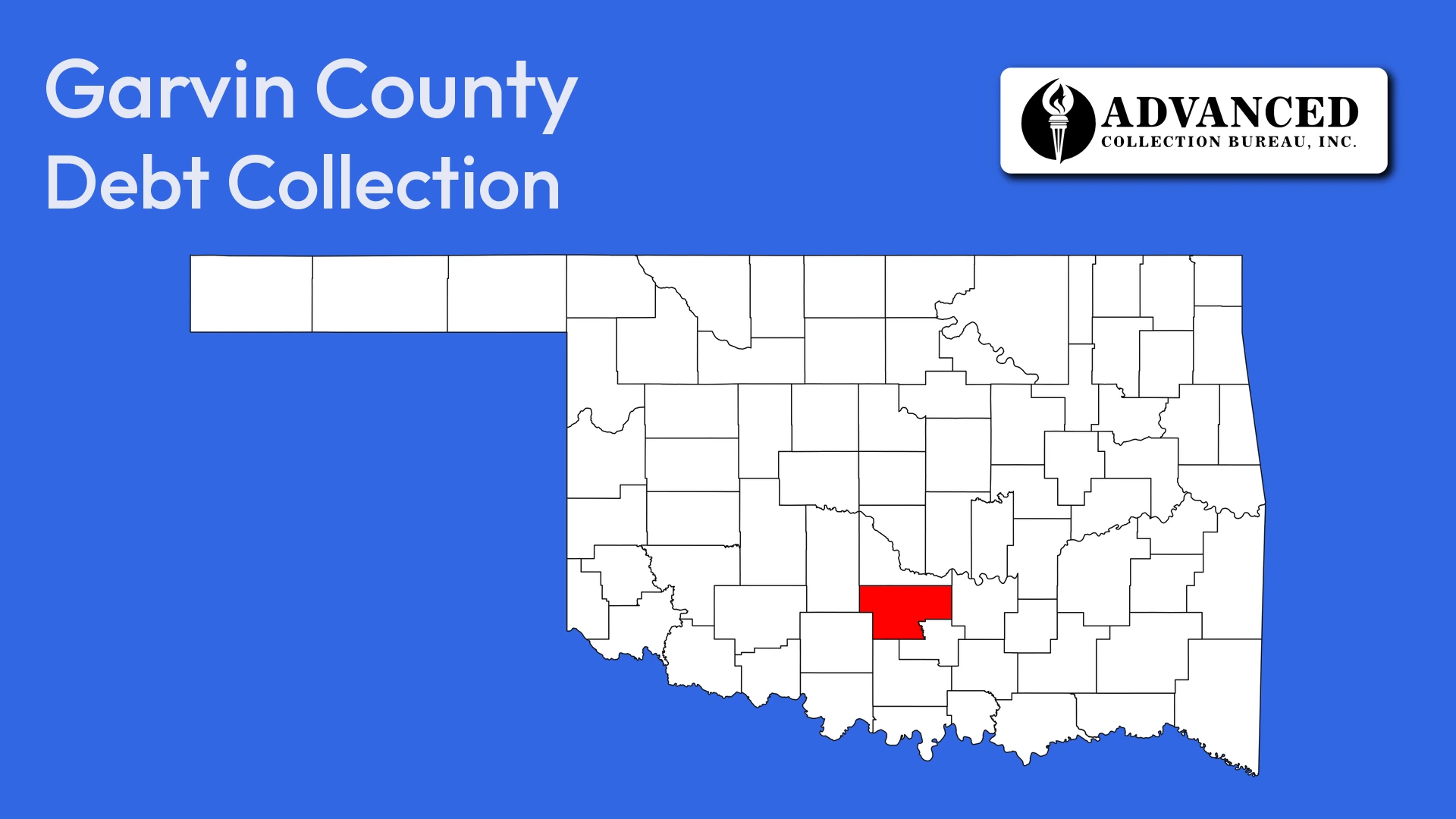 Map of Oklahoma highlighting Garvin County