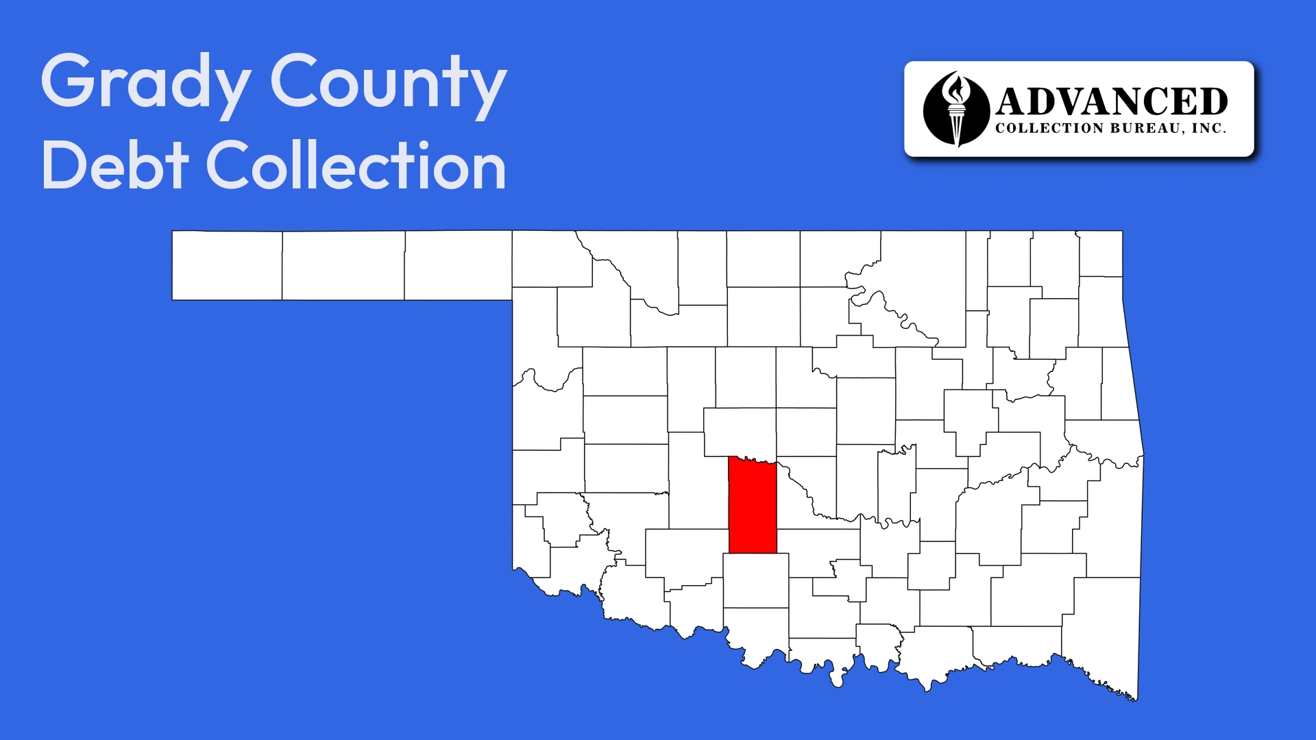 Map of Oklahoma highlighting Grady County