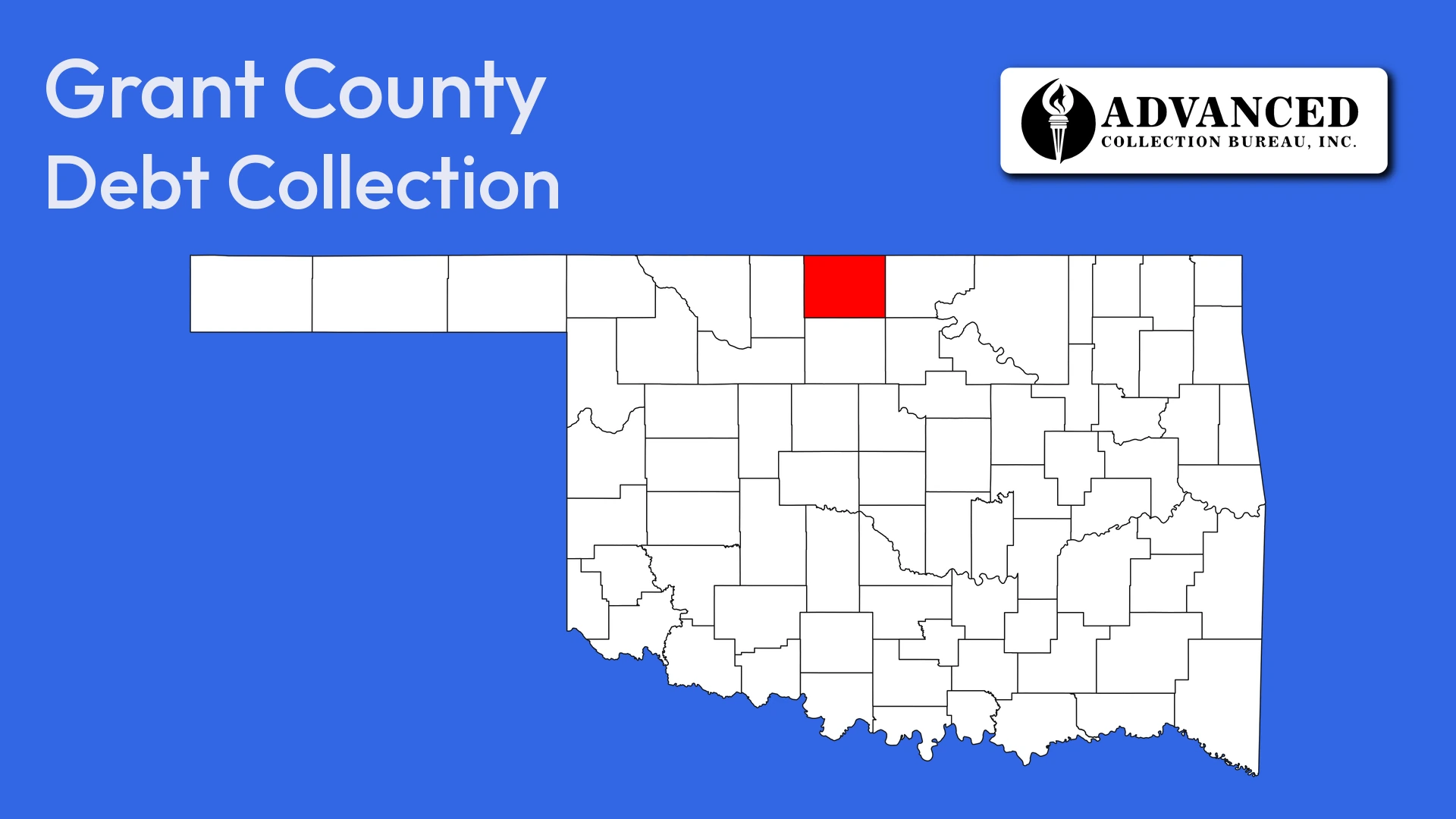 Map of Oklahoma highlighting Grant County