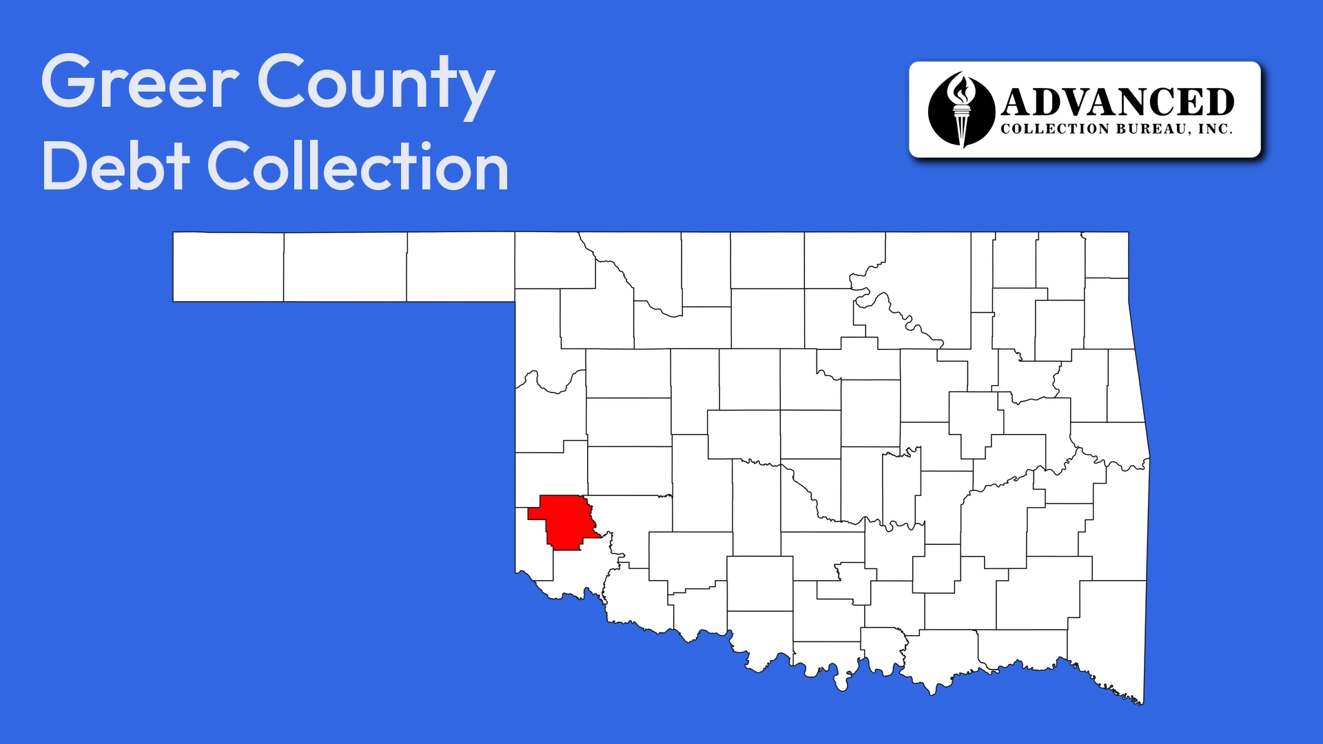 Map of Oklahoma highlighting Greer County