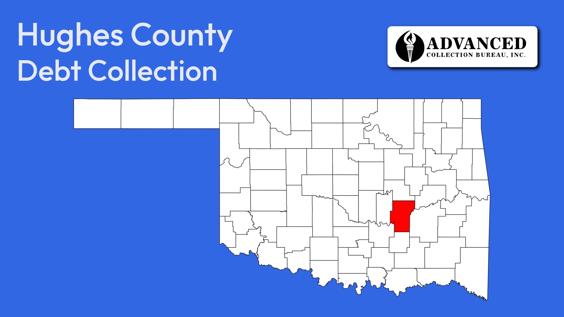 Map of Oklahoma highlighting Hughes County