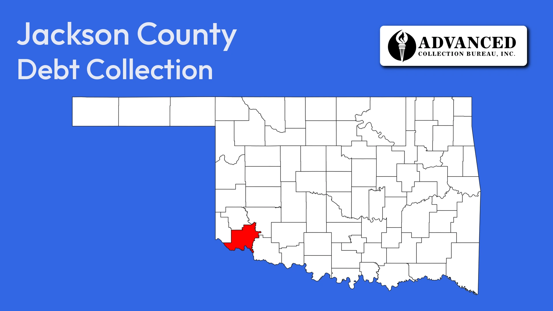 Map of Oklahoma highlighting Jackson County