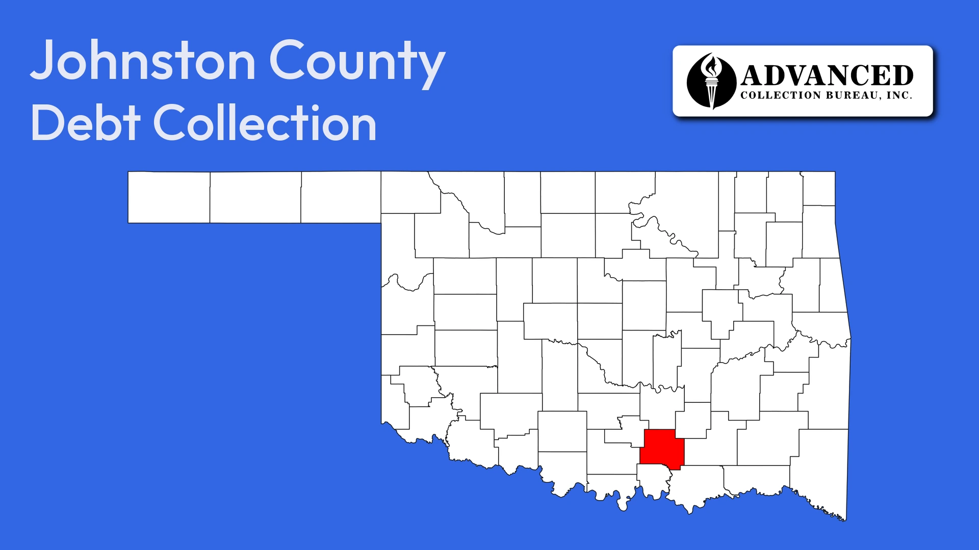 Map of Oklahoma highlighting Johnston County