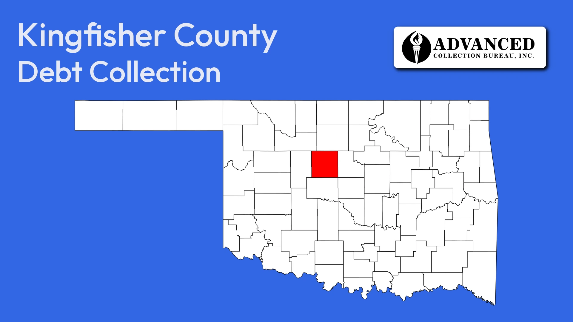 Map of Oklahoma highlighting Kingfisher County