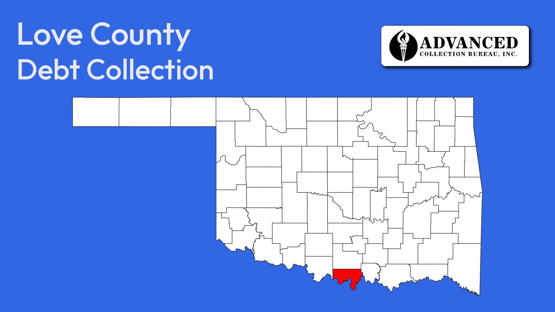 Map of Oklahoma highlighting Love County
