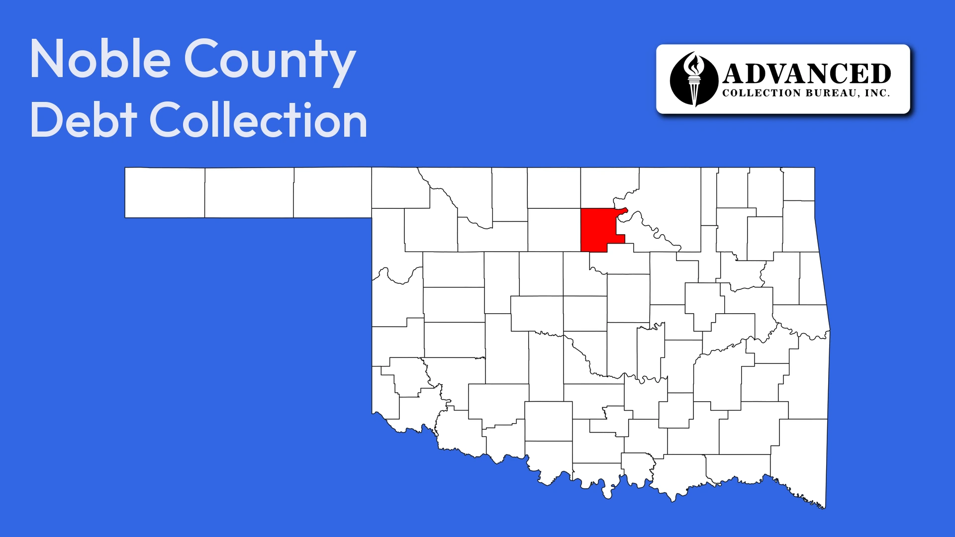 Map of Oklahoma highlighting Noble County