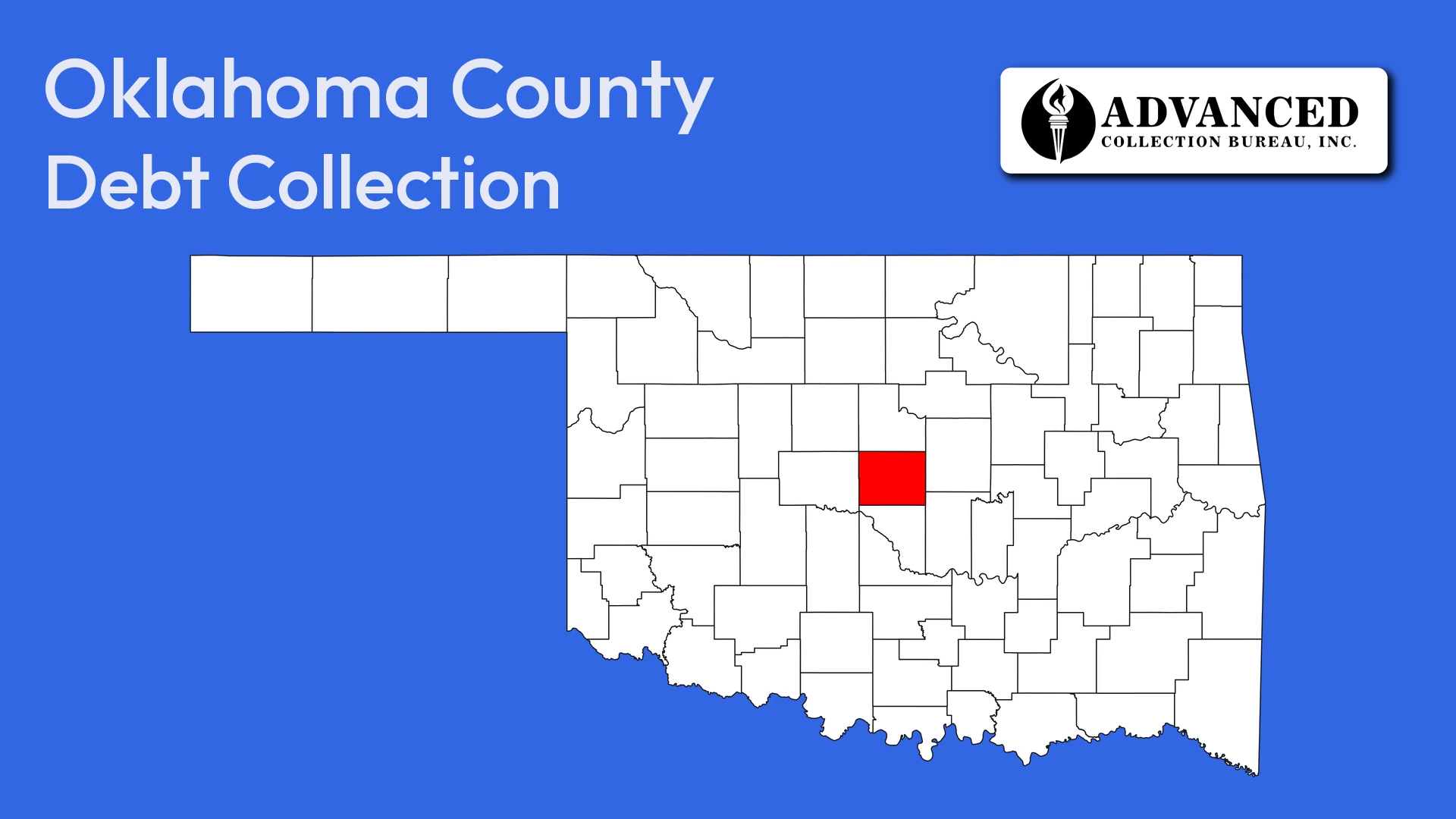 Map of Oklahoma highlighting Oklahoma County