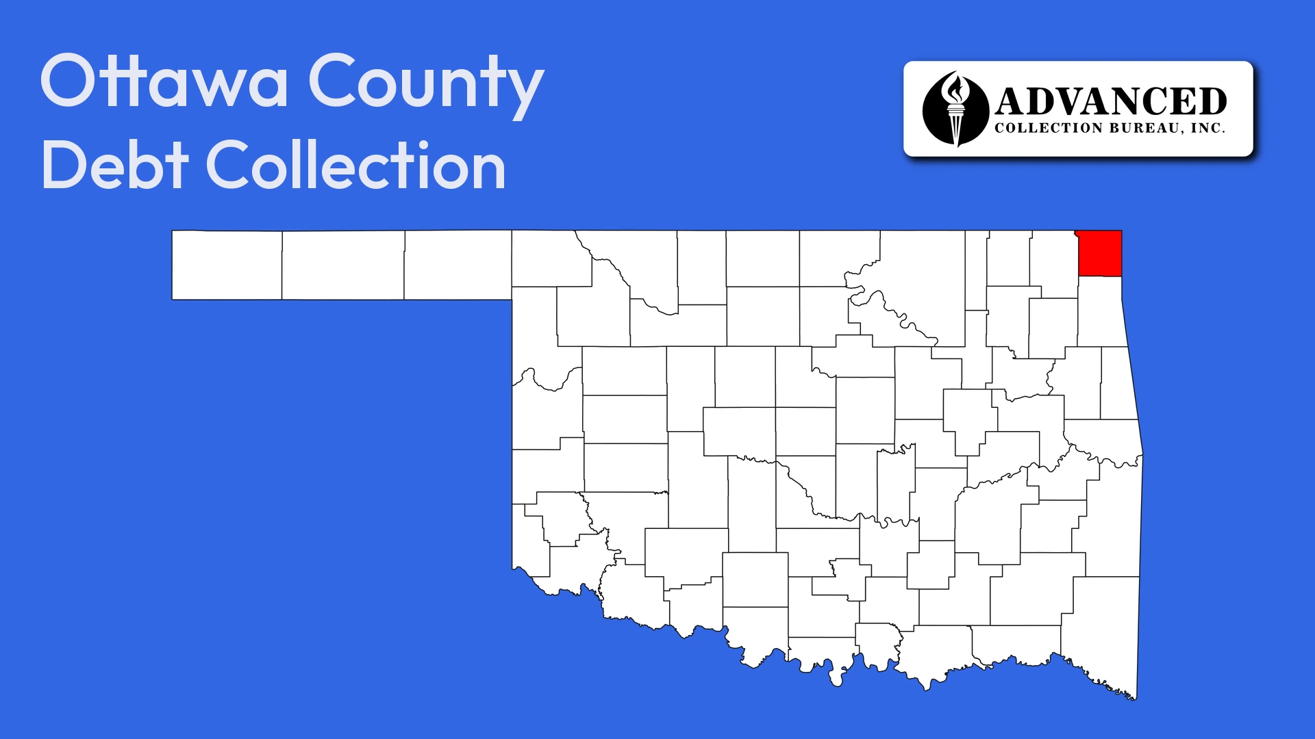 Map of Oklahoma highlighting Ottawa County