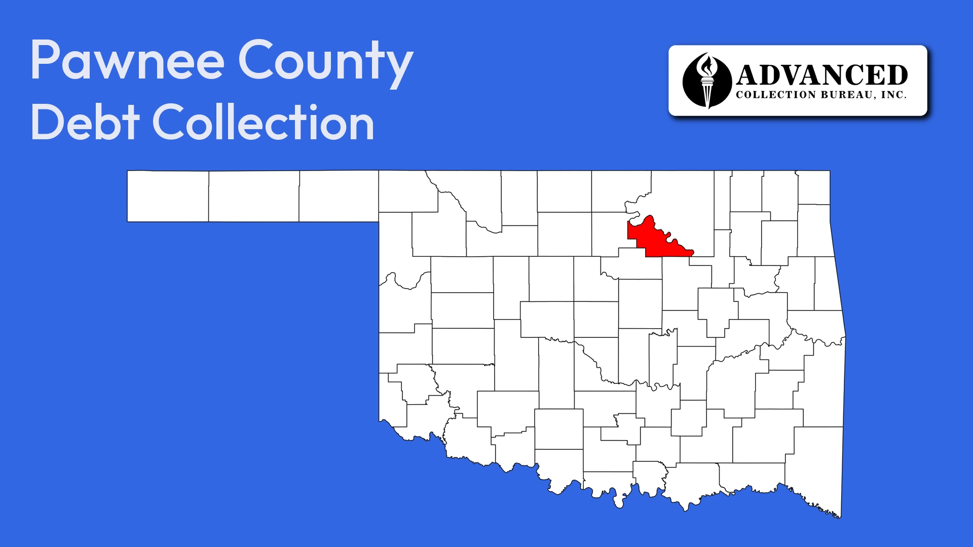 Map of Oklahoma highlighting Pawnee County