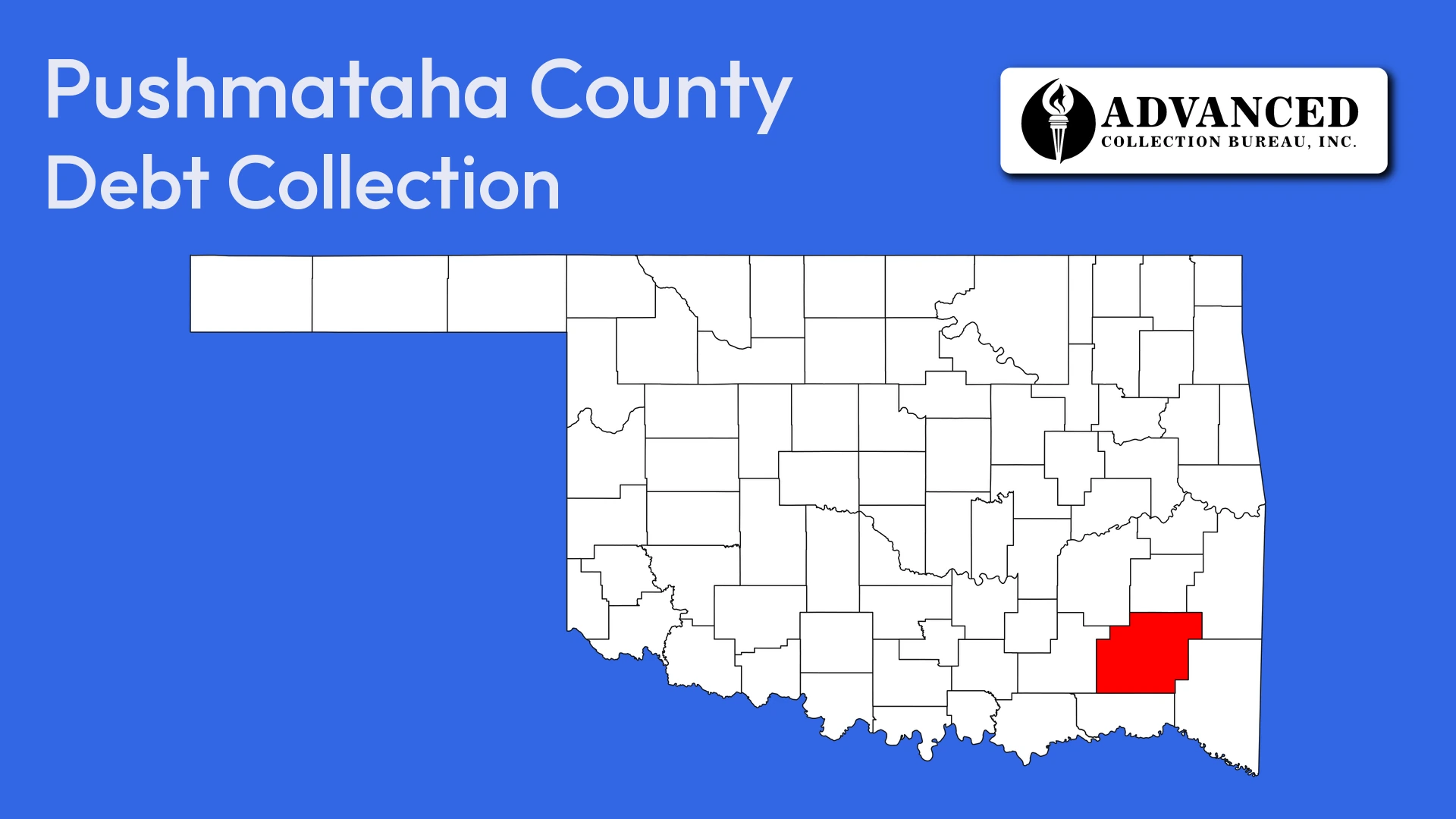 Map of Oklahoma highlighting Pushmataha County
