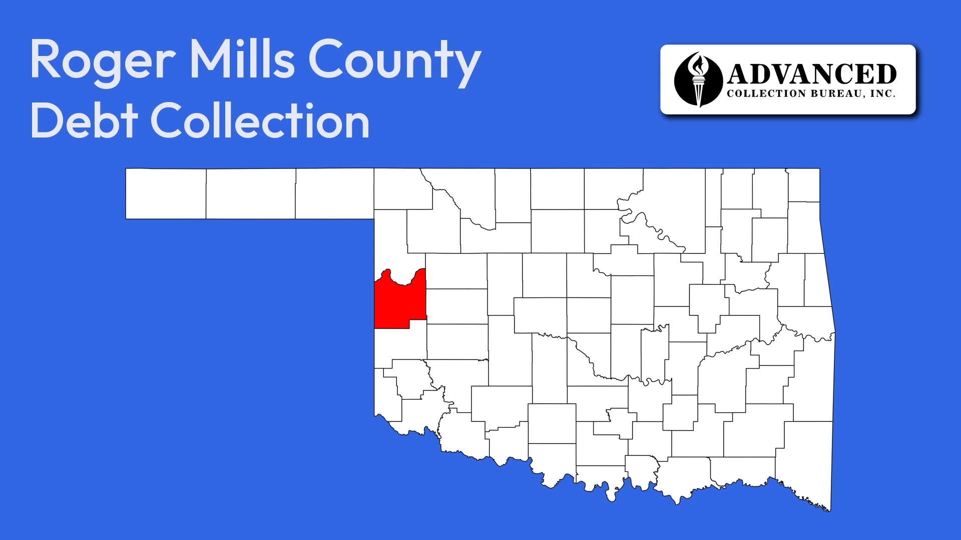 Map of Oklahoma highlighting Roger Mills County