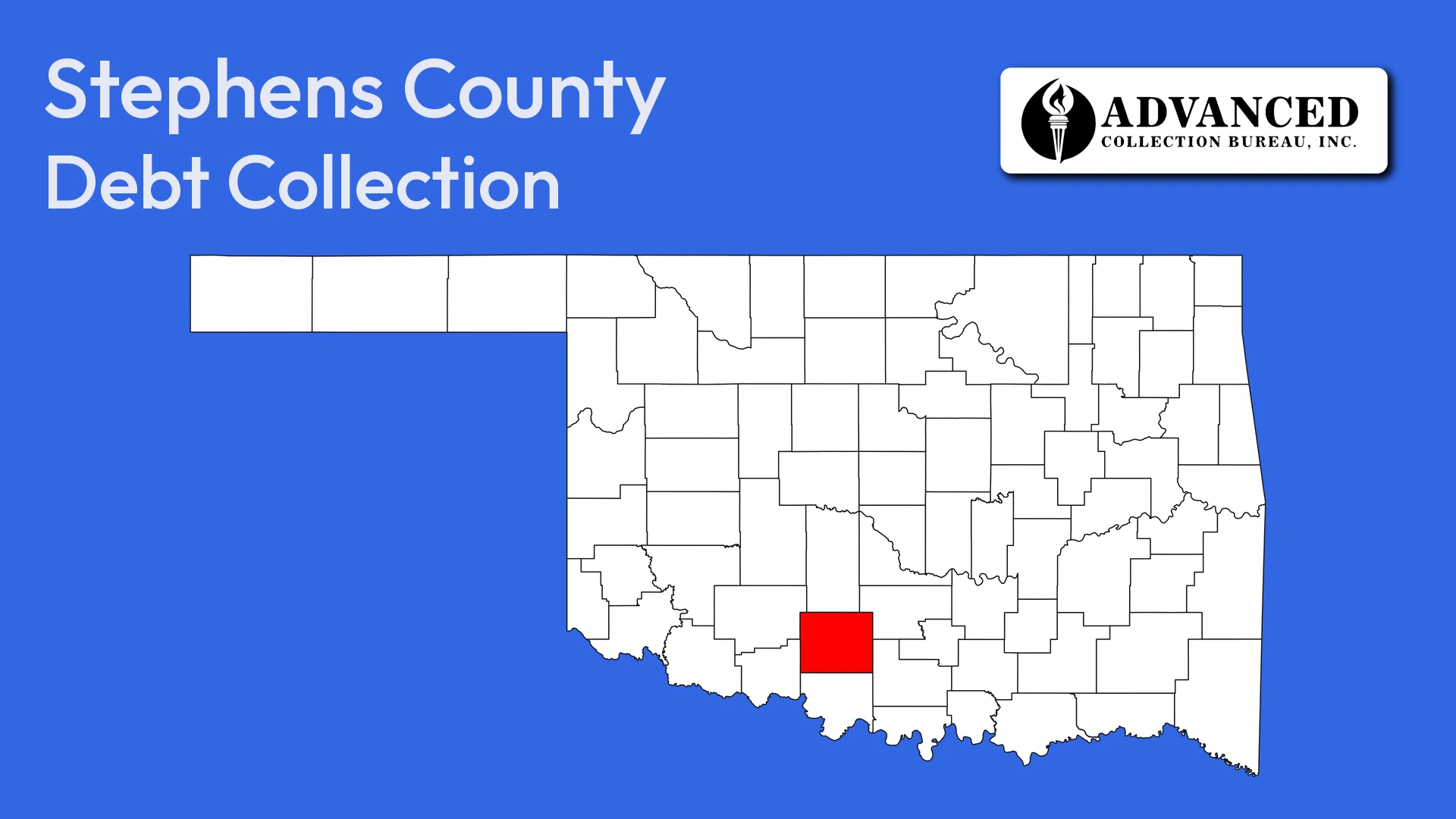 Map of Oklahoma highlighting Stephens County