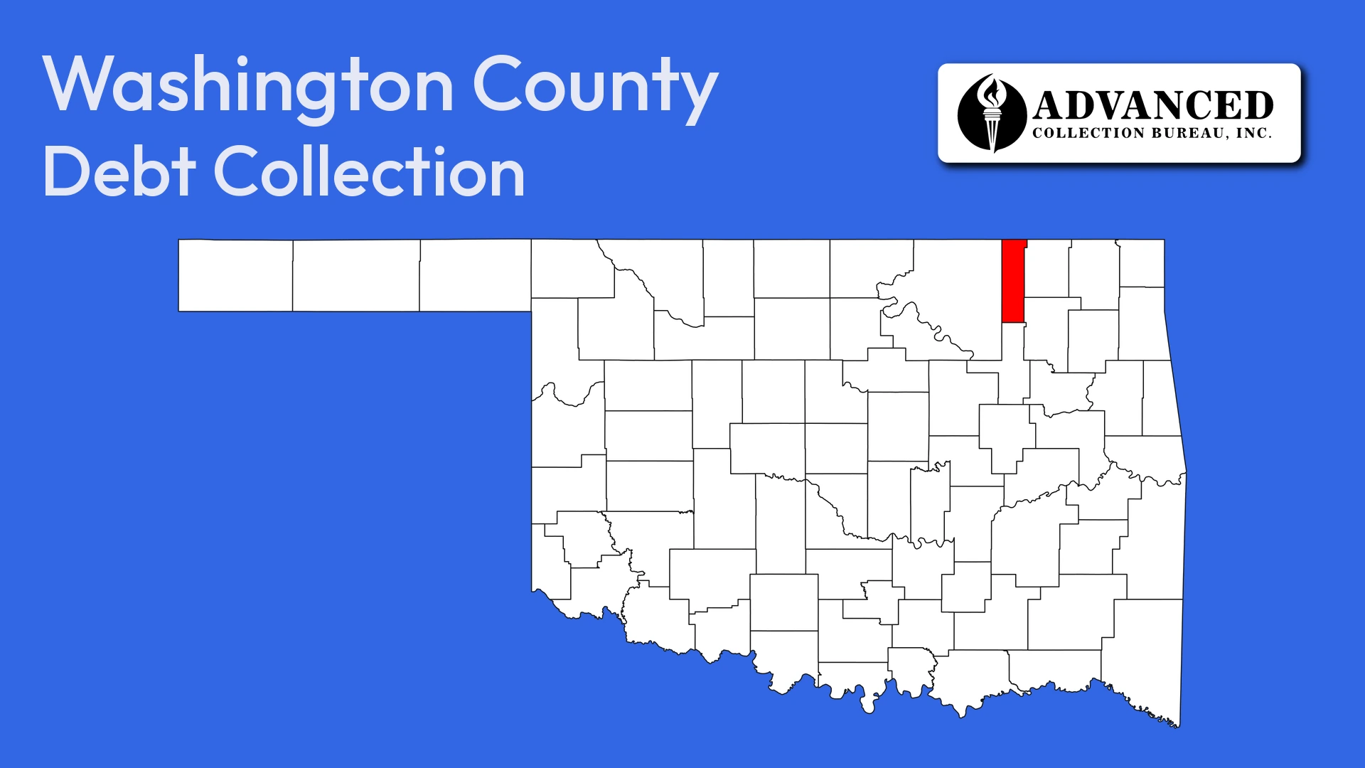 Map of Oklahoma highlighting Washington County