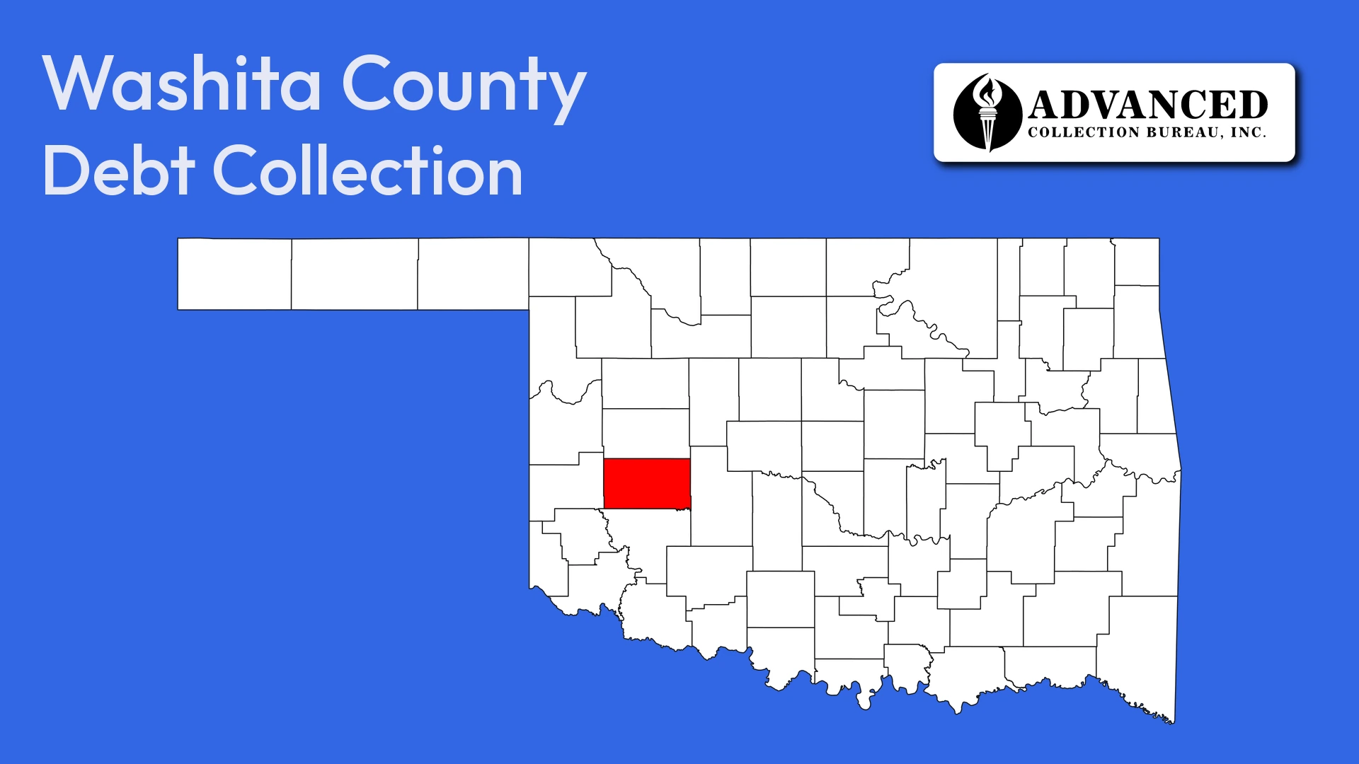 Map of Oklahoma highlighting Washita County