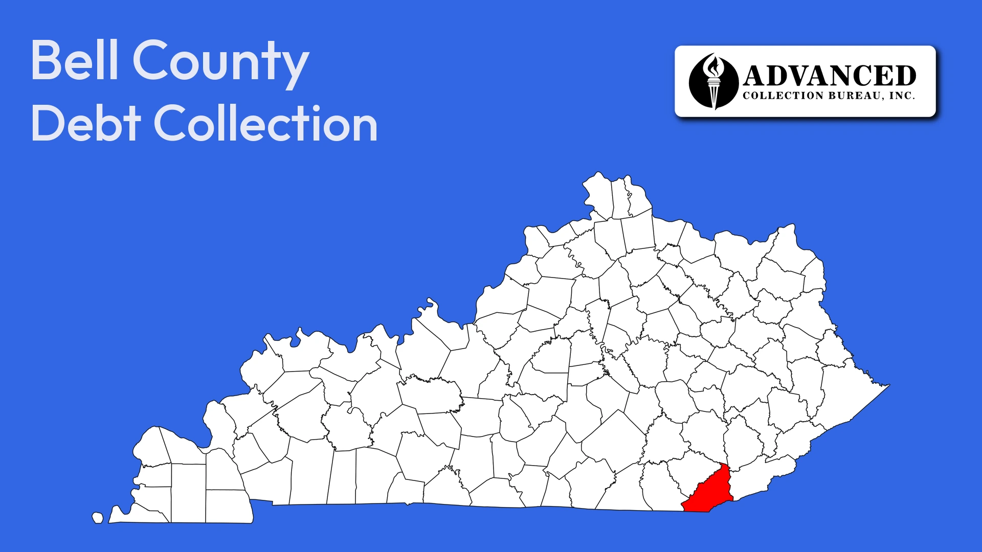 Map of Kentucky highlighting Bell County