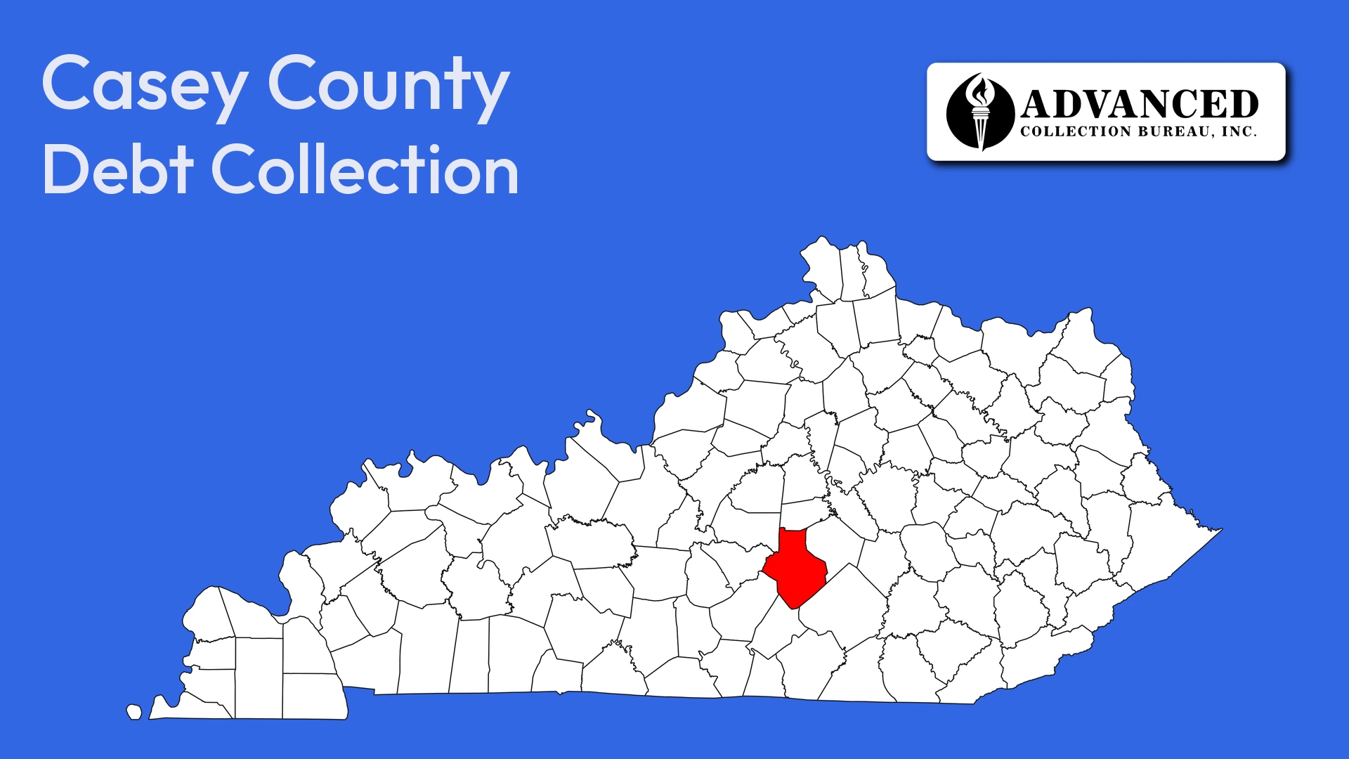 Map of Kentucky highlighting Casey County