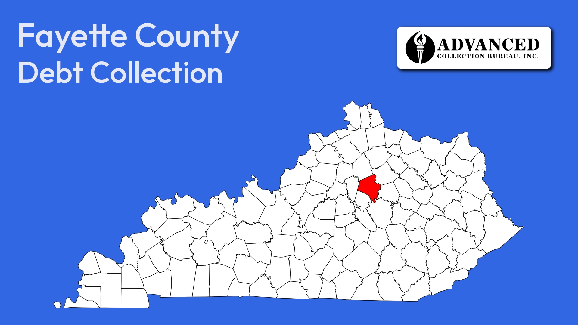 Map of Kentucky highlighting Fayette County