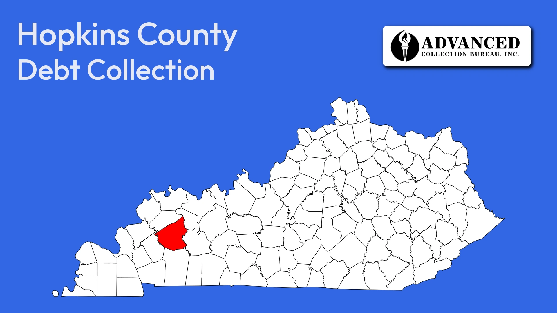 Map of Kentucky highlighting Hopkins County