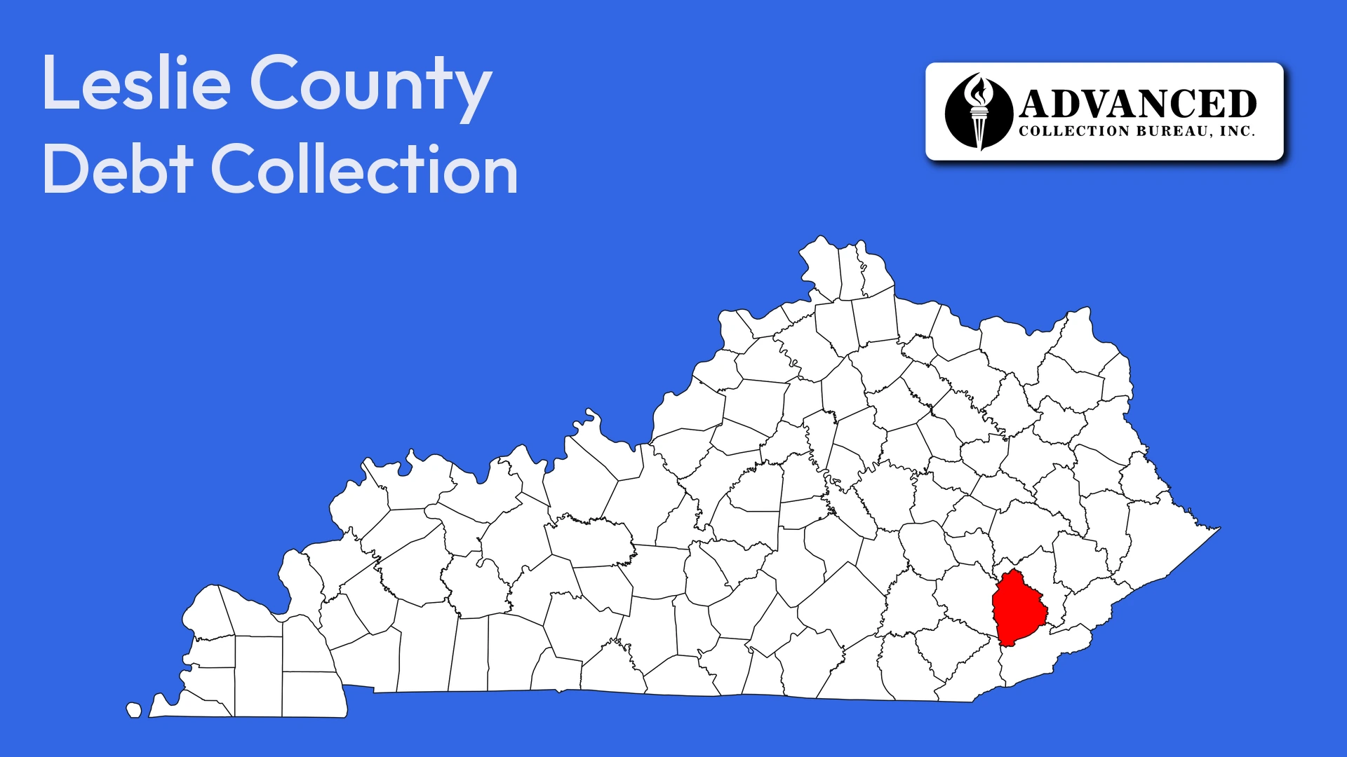 Map of Kentucky highlighting Leslie County
