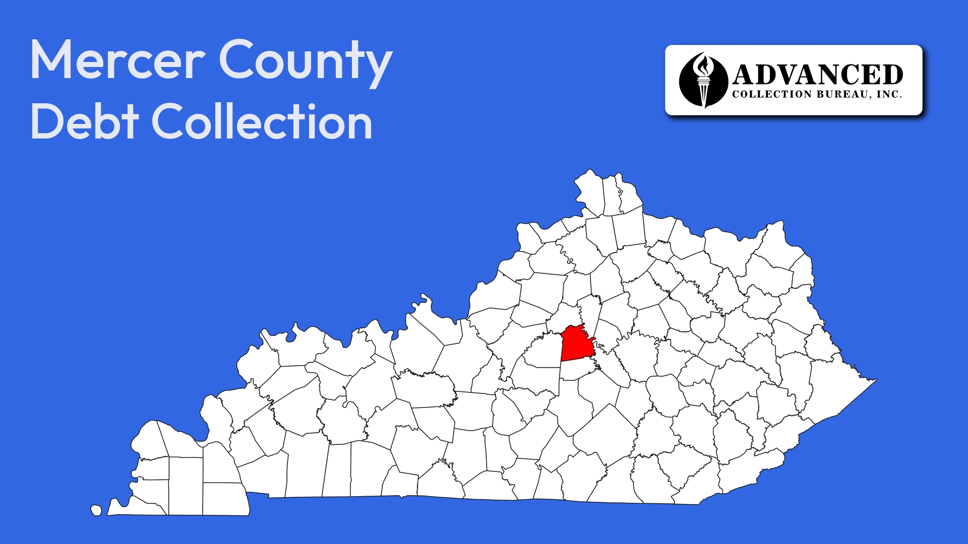 Map of Kentucky highlighting Mercer County