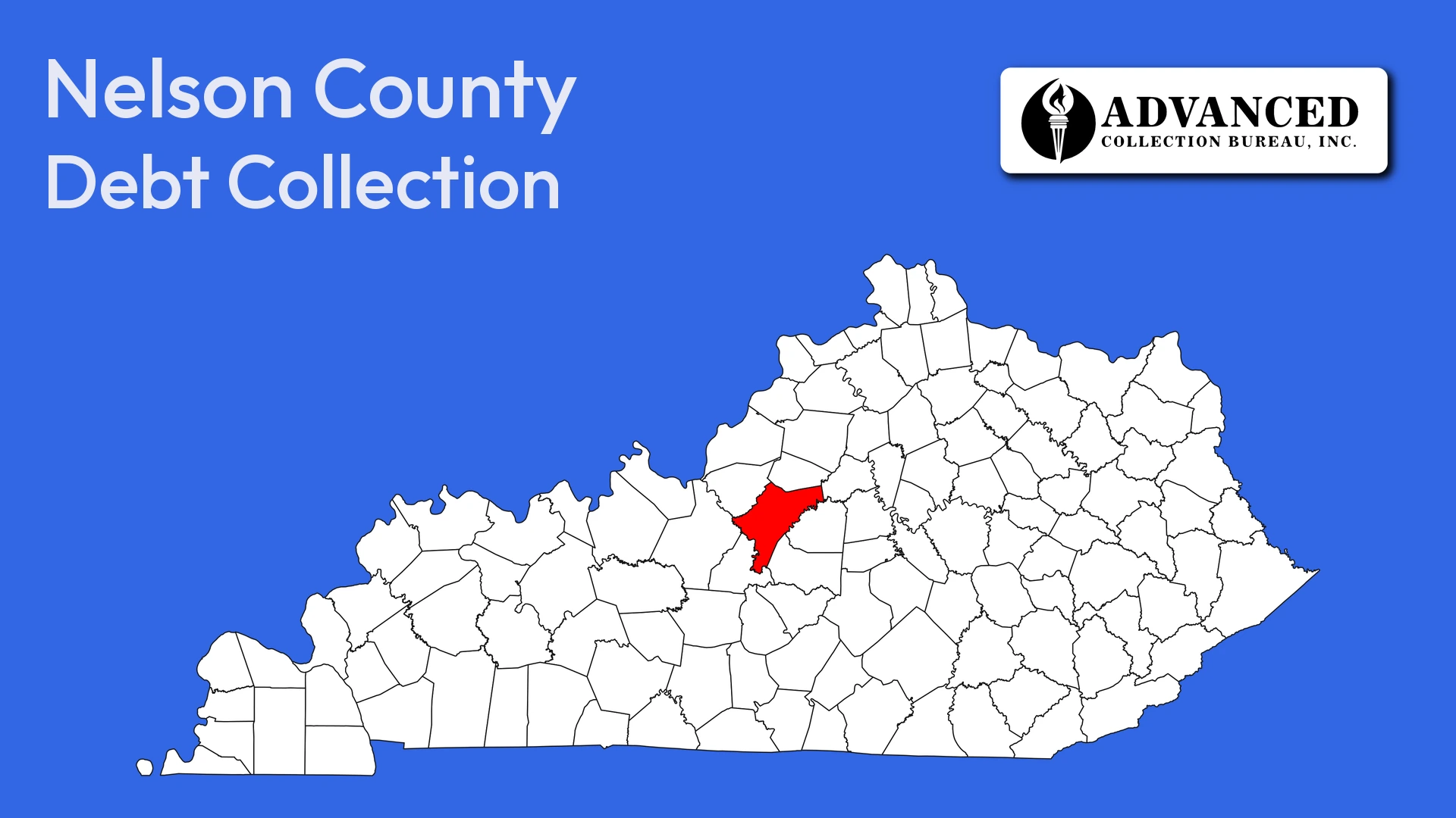 Map of Kentucky highlighting Nelson County