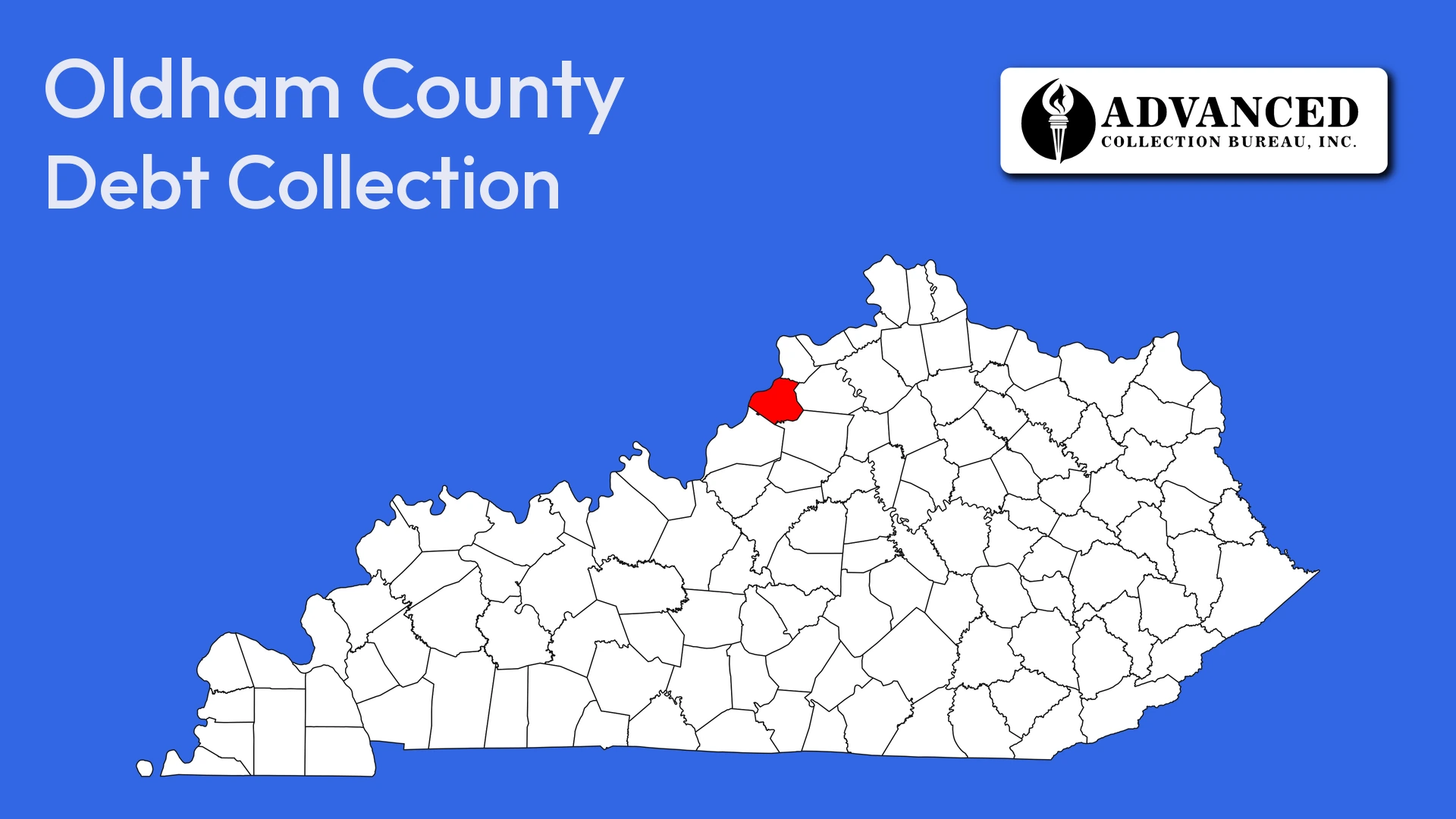 Map of Kentucky highlighting Oldham County