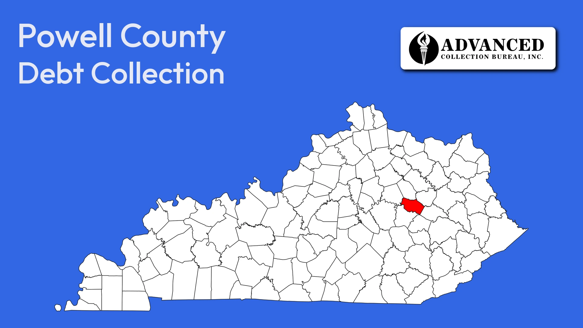 Map of Kentucky highlighting Powell County