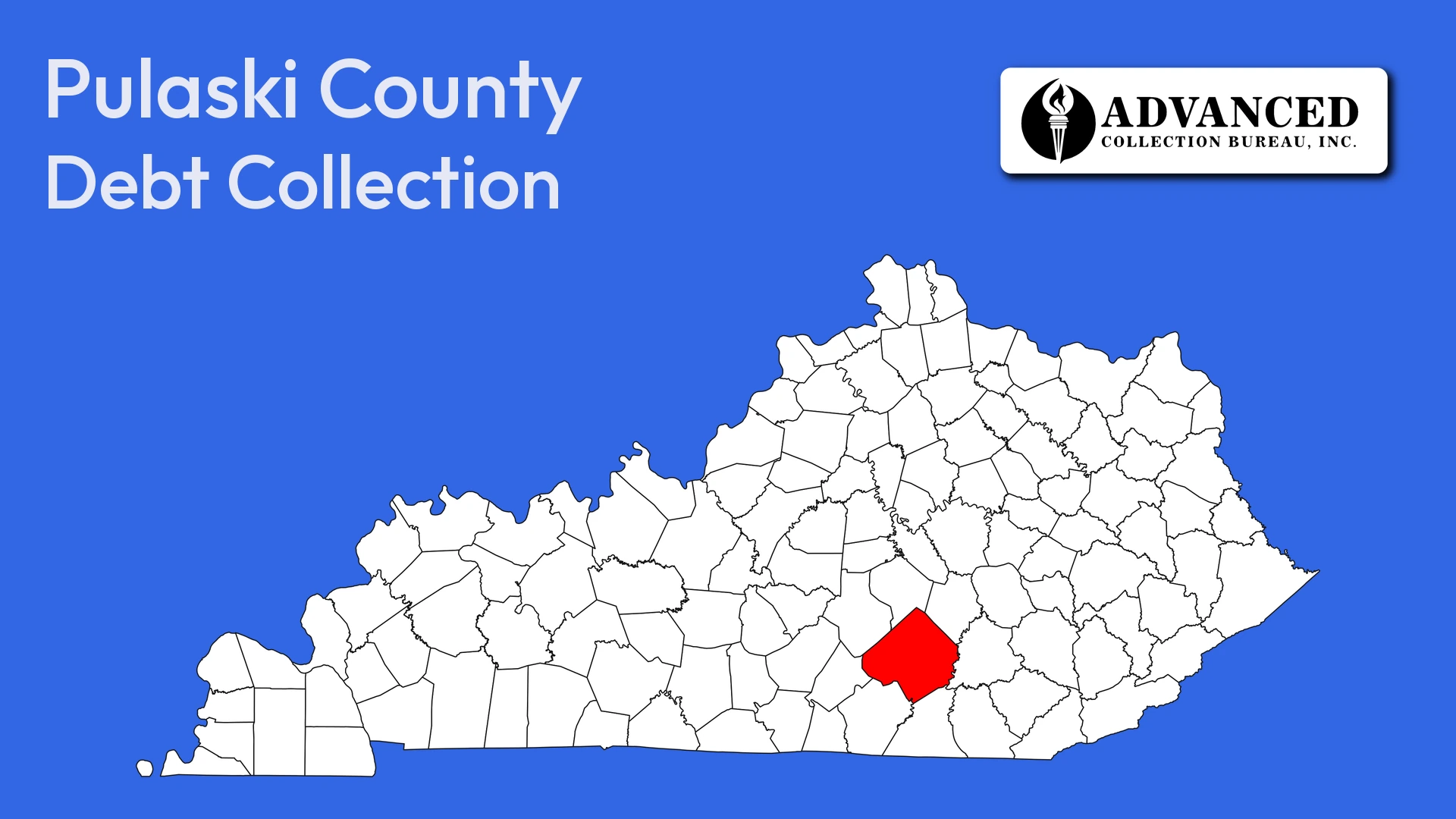 Map of Kentucky highlighting Pulaski County